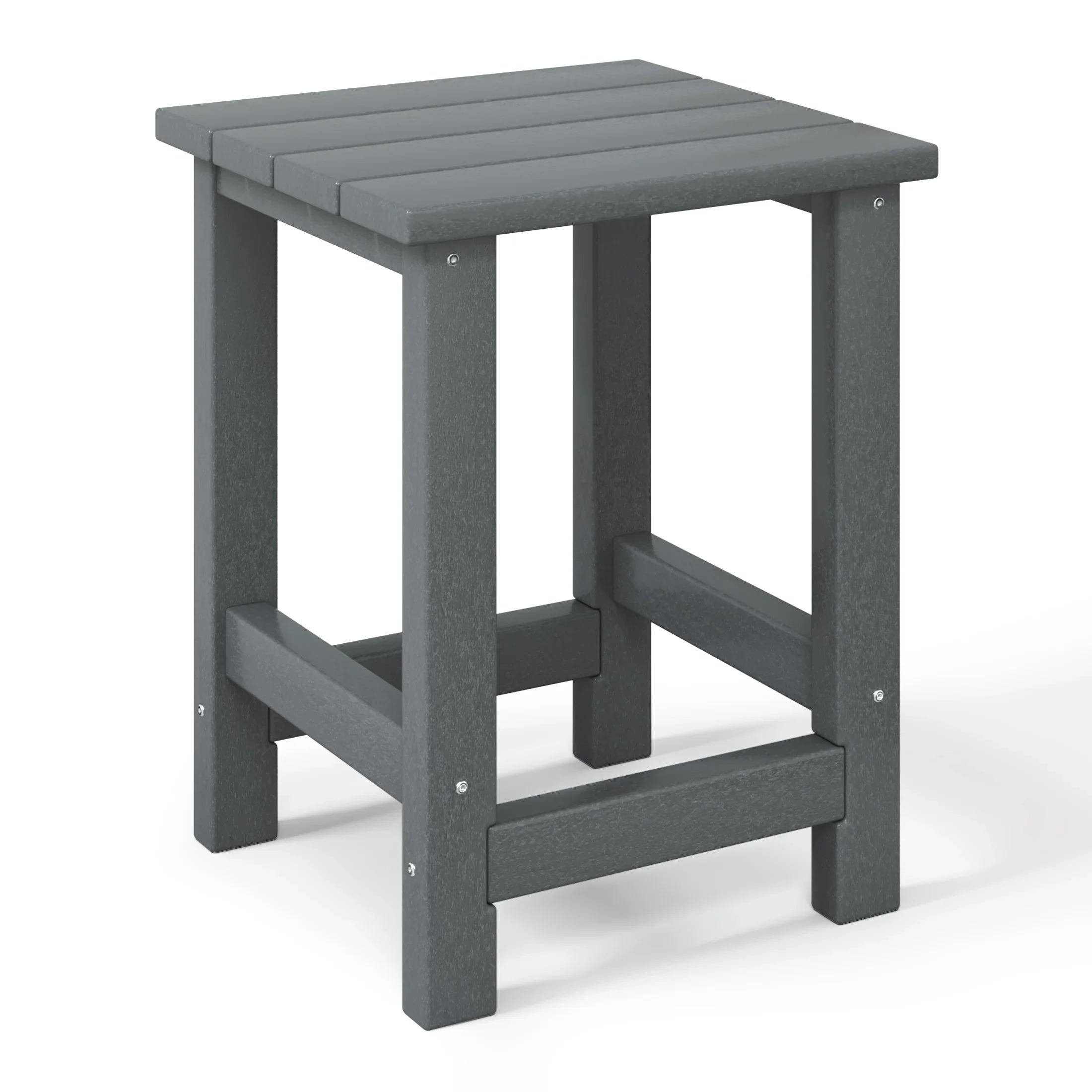 Palms 3-Piece Kids HDPE Modern Adirondack Chairs Set with Square Side Table and Cup Holders
