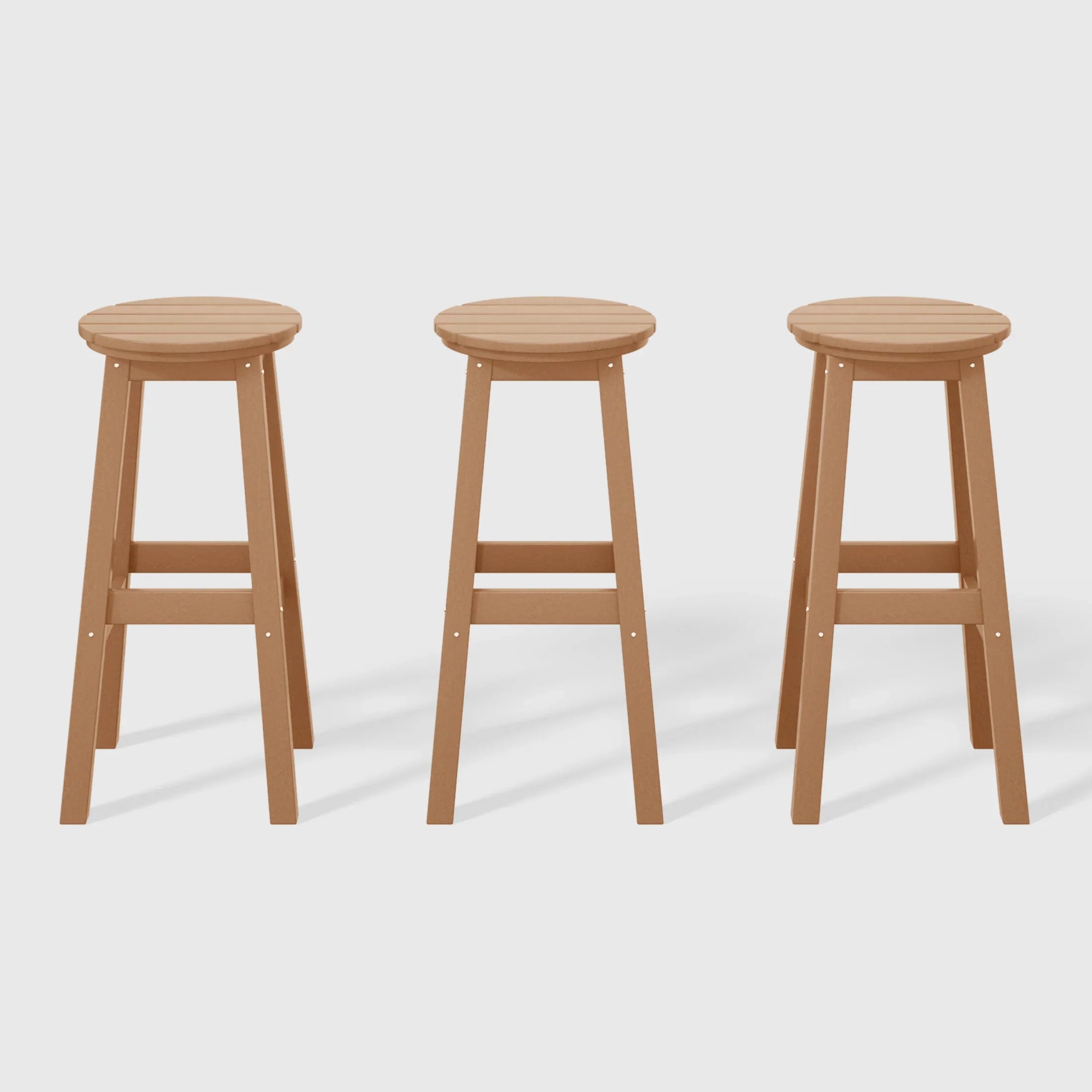 Paradise 29" HDPE Outdoor Patio Round Bar Stool Set of 3