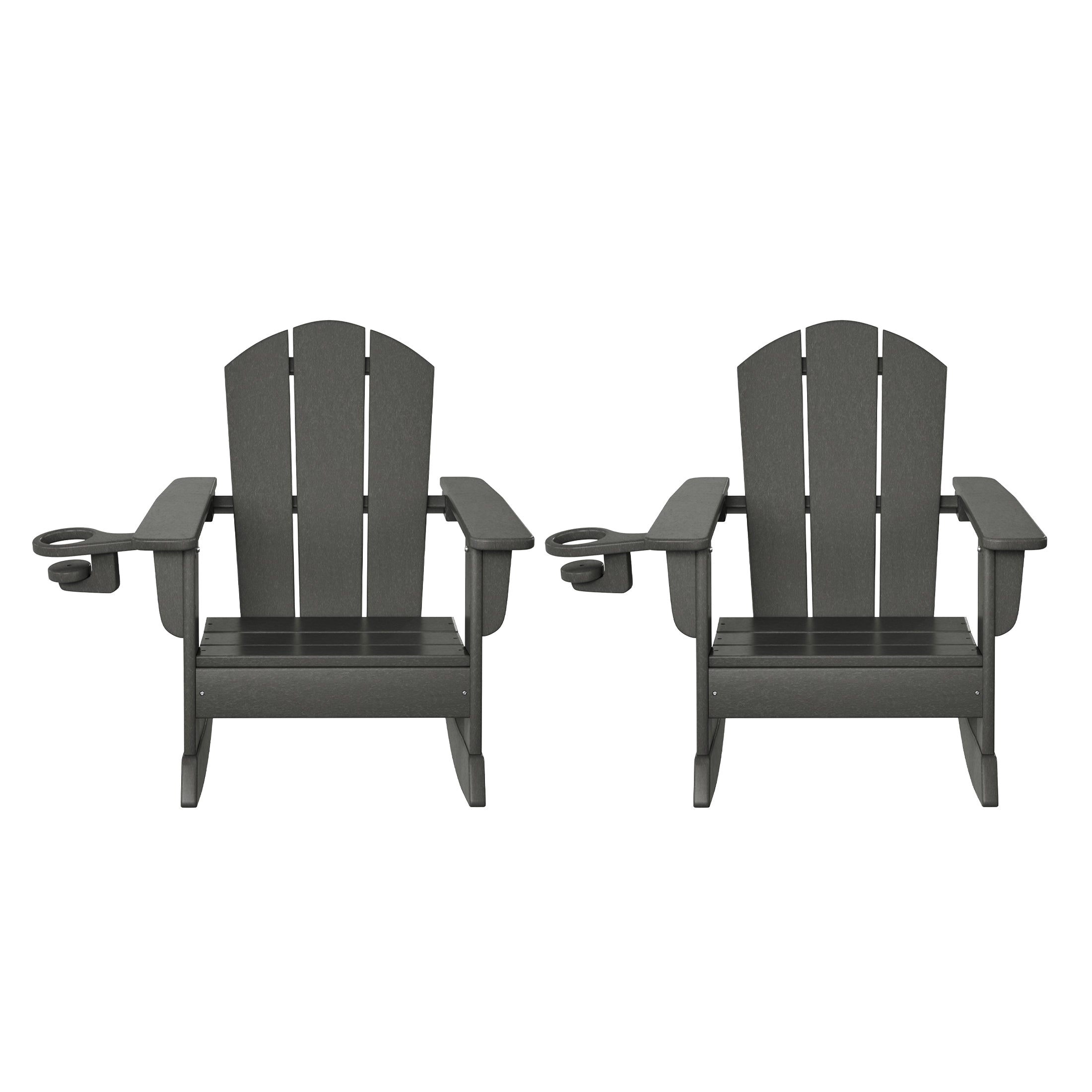 Paradise Outdoor HDPE Plastic Preschool Toddler Classic Adirondack Rocking Chairs (Set of 2)