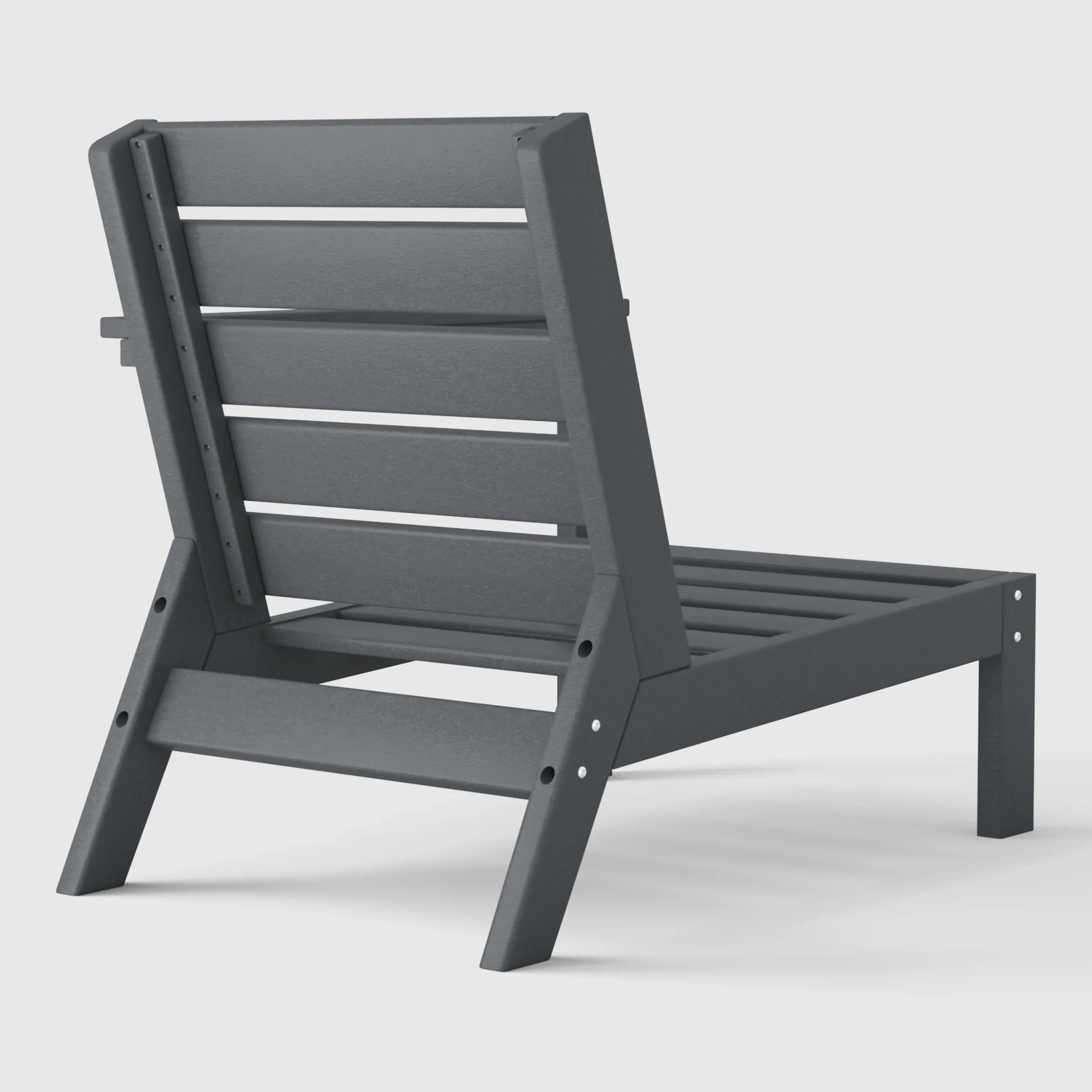 Portsmouth Outdoor Patio HDPE Right Arm Sectional Corner Club Chair with Patio Cushions