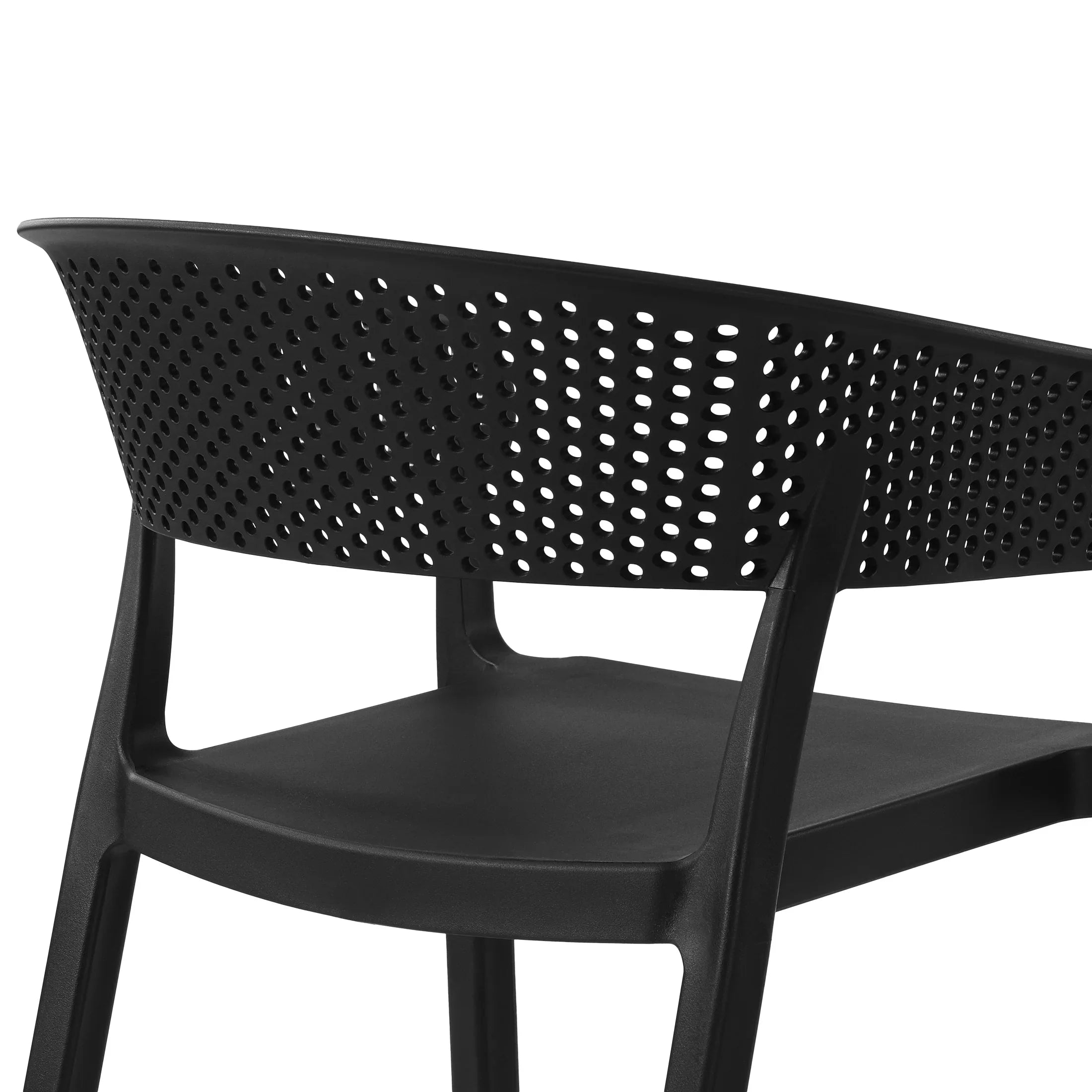 Sunshine Outdoor Modern Stackable Plastic Resin Patio Dining Armchair (Set of 2)