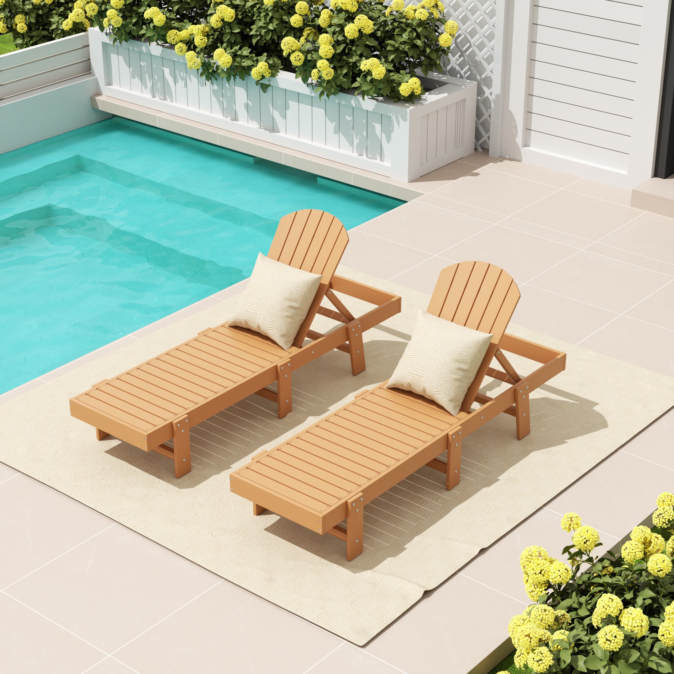 Portside Classic Adirondack Poly Reclining Chaise Lounge