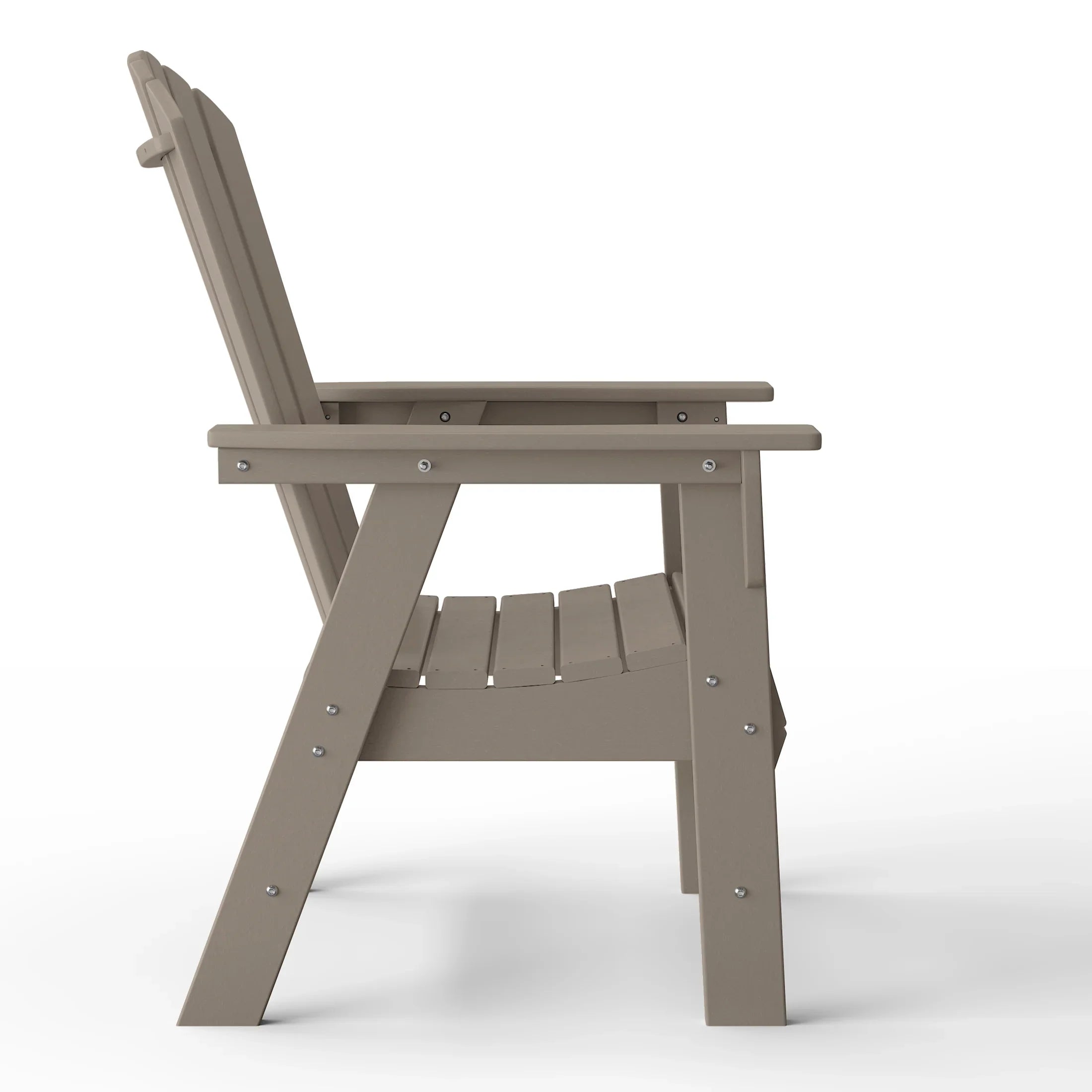 Portside Outdoor Patio Shell-back Adirondack Dining Chair Weather Resistant