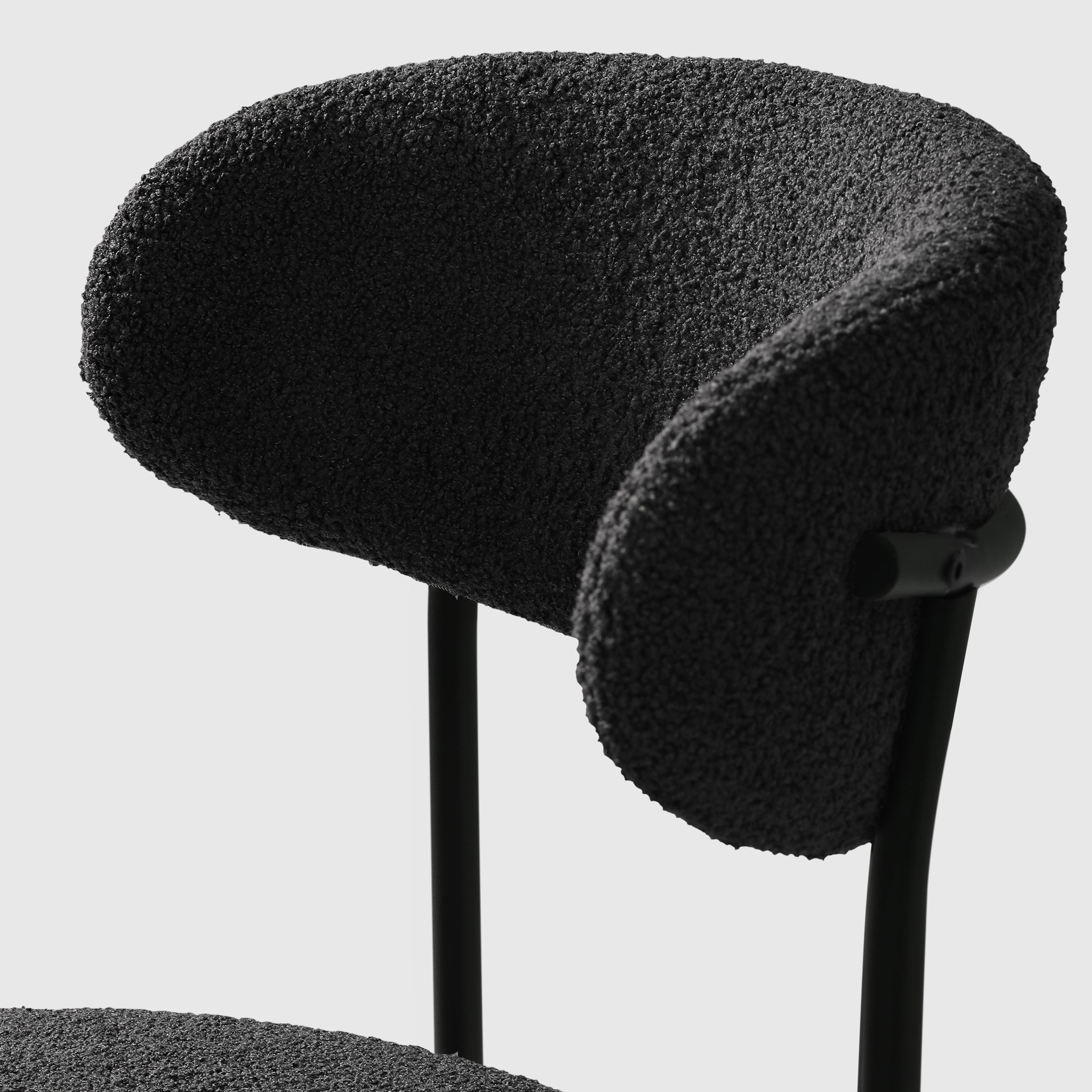 Celine Mid-Century Modern Upholstered Sherpa Round Dining Chairs (Set of 2)