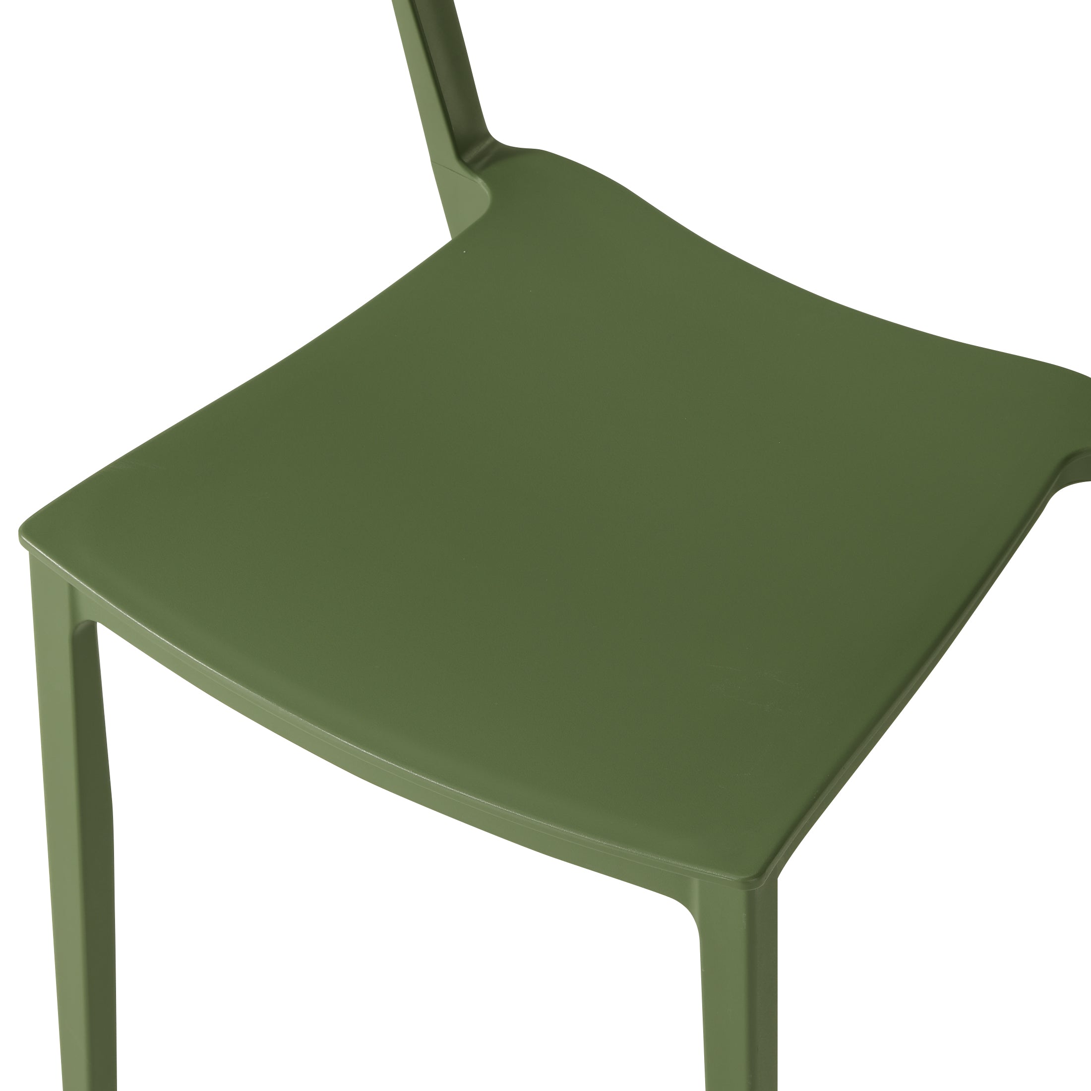 Sunshine Outdoor Modern Stackable Plastic Patio Bistro Dining Side Chairs (Set of 2)