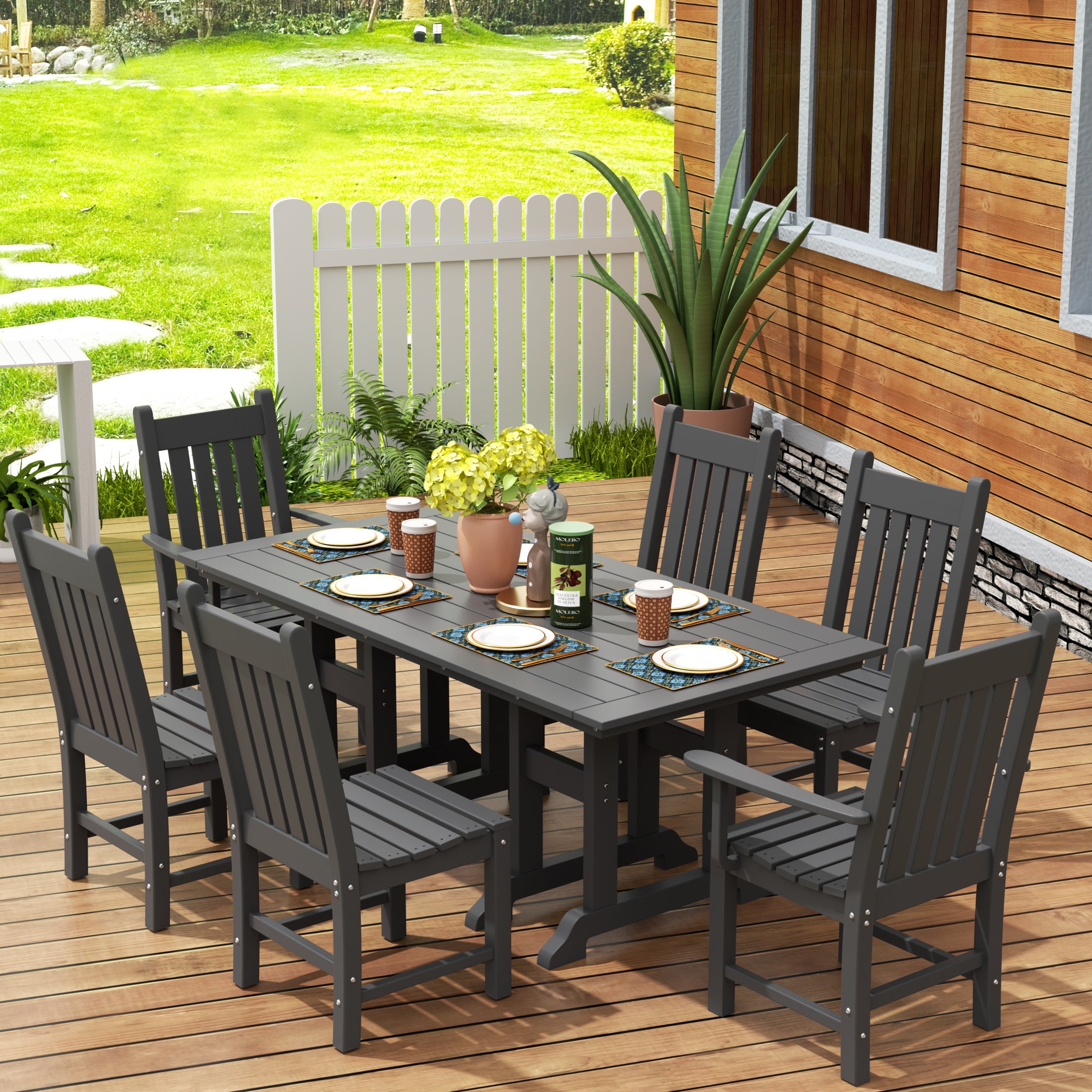 Paradise 7 Piece Outdoor Patio Dining Set Outdoor Table and Chair Set