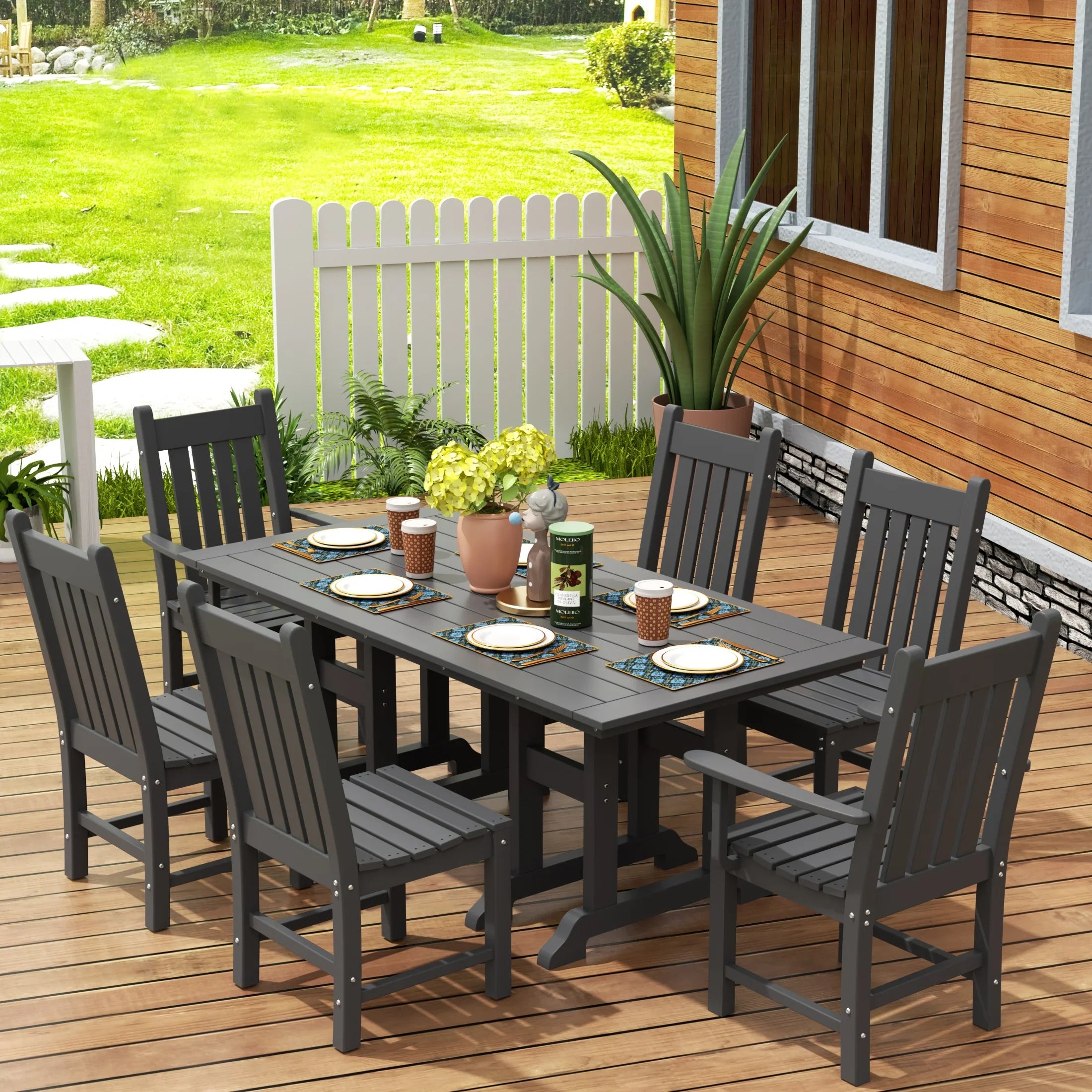 Paradise 7 Piece Outdoor Patio Dining Set Outdoor Table and Chair Set
