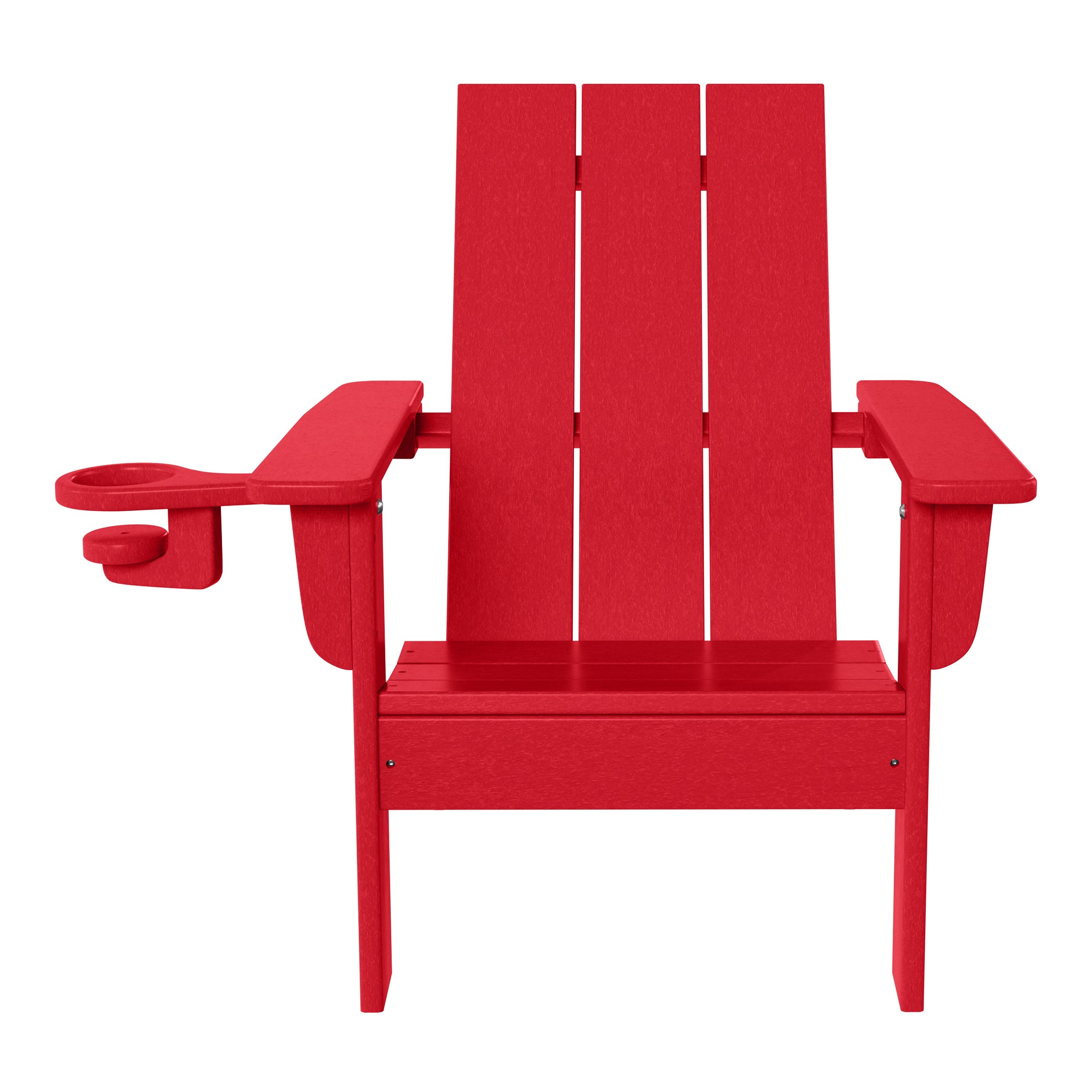 Palms Kids Outdoor HDPE Plastic Modern Adirondack Patio Chairs with Cup Holders (Set of 2)