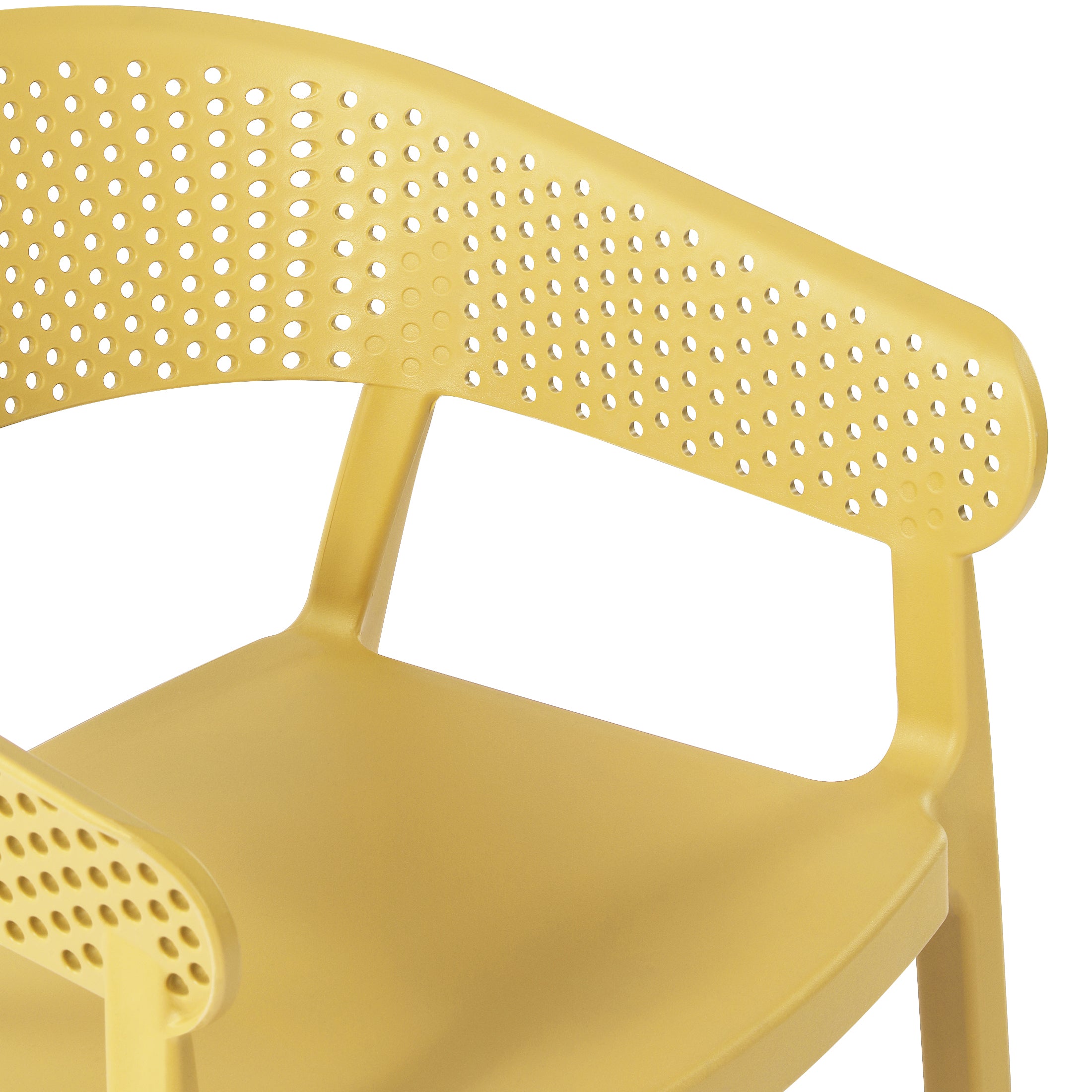 Sunshine Outdoor Modern Stackable Plastic Resin Patio Dining Armchair (Set of 2)