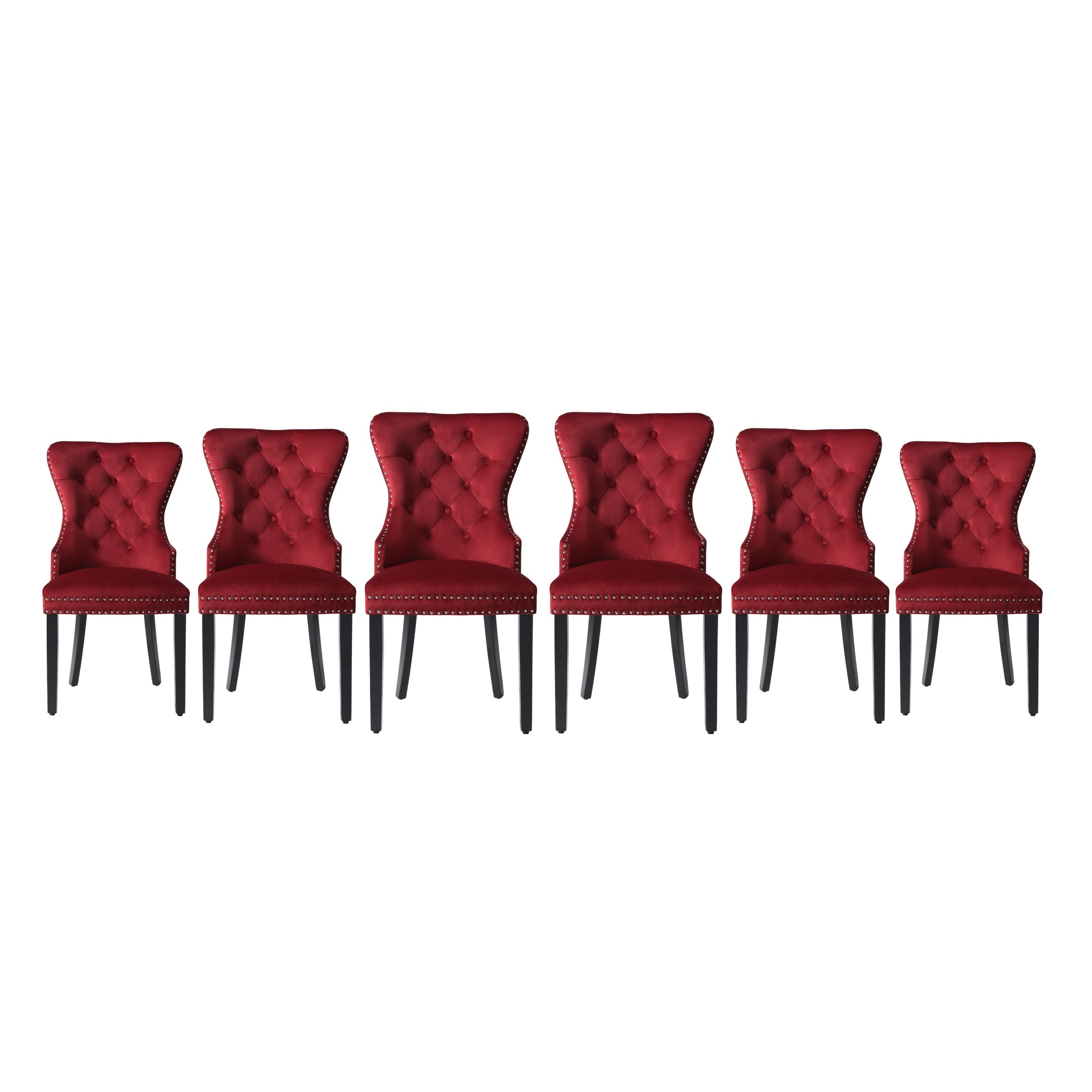 Hank Velvet Upholstered Tufted Dining Chairs (Set of 6)