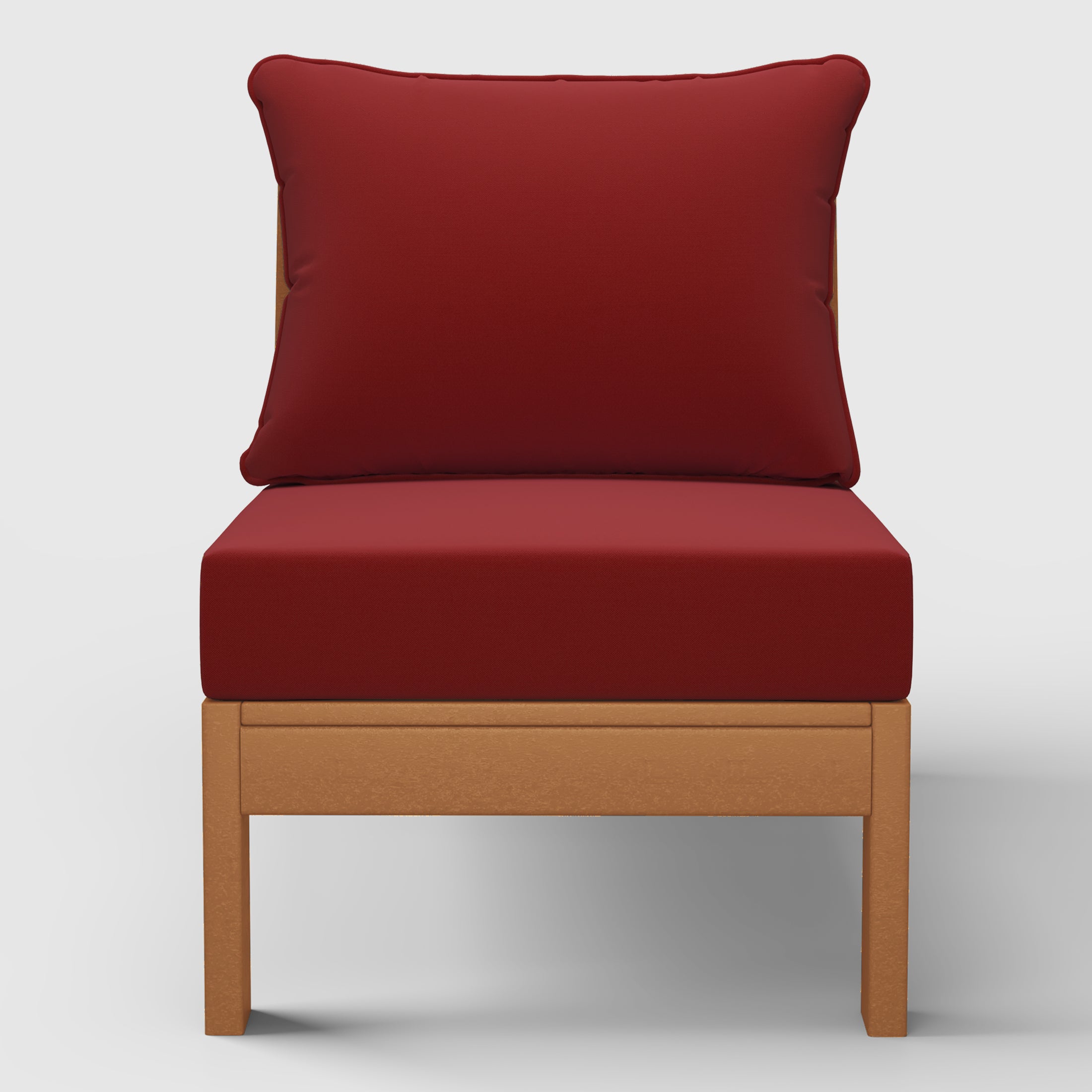 Portsmouth Outdoor HDPE Deep Seating Modular Armless Patio Chair with Patio Cushions