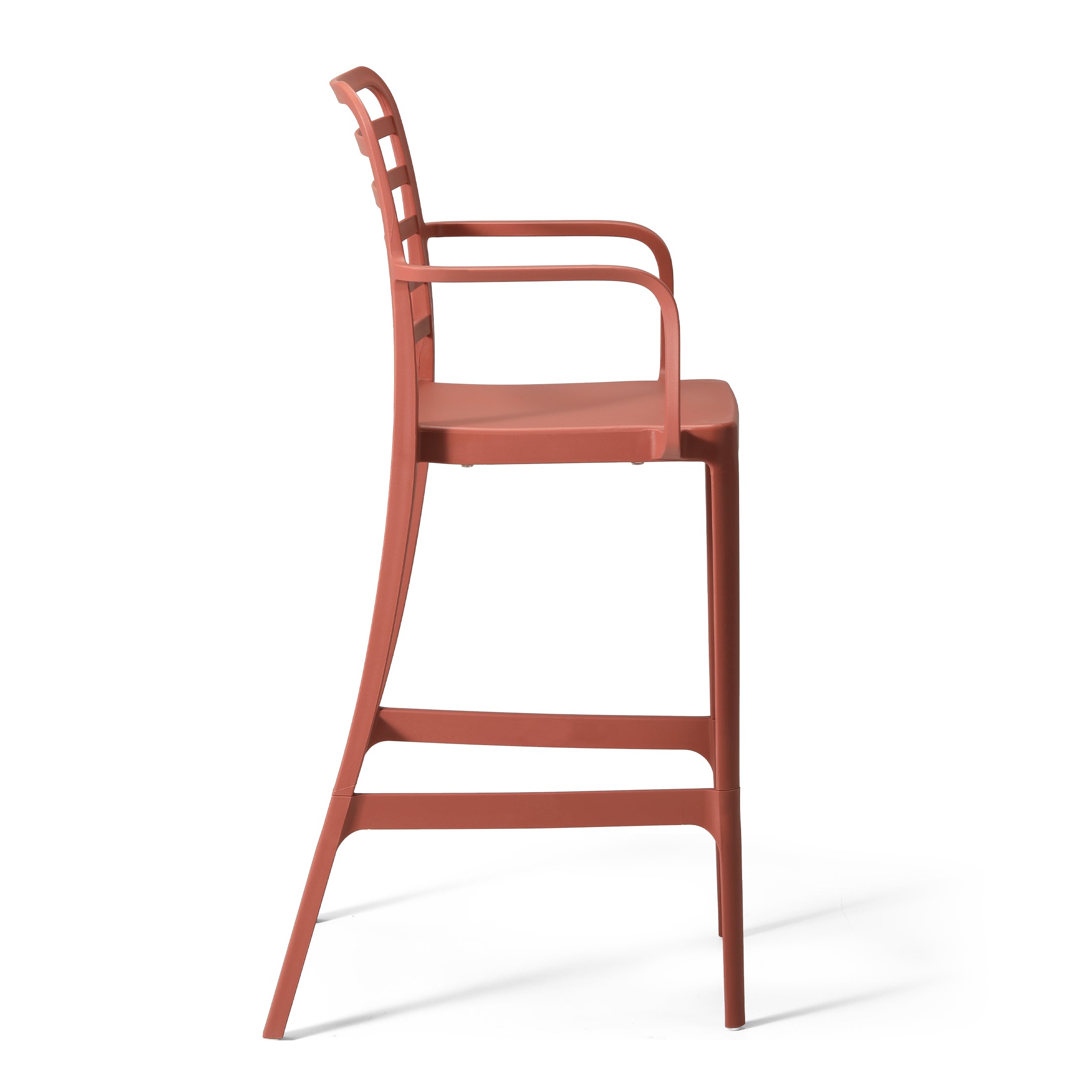 Sunshine 29.5" Outdoor Polypropylene Plastic Patio Bar Height Stools (Set of 2)