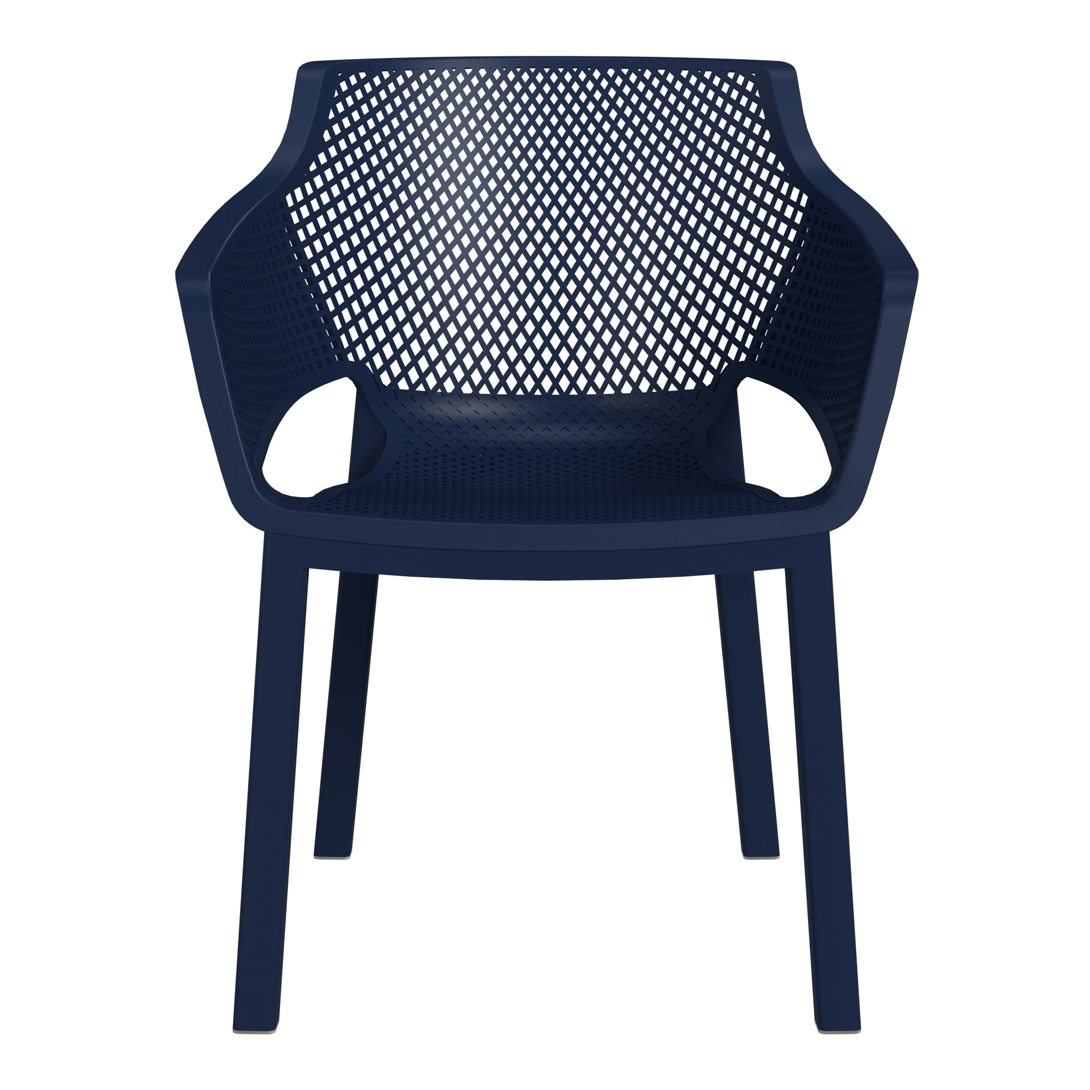 Sunshine Outdoor Modern Stackable Plastic Resin Patio Dining Armchair (Set of 4)