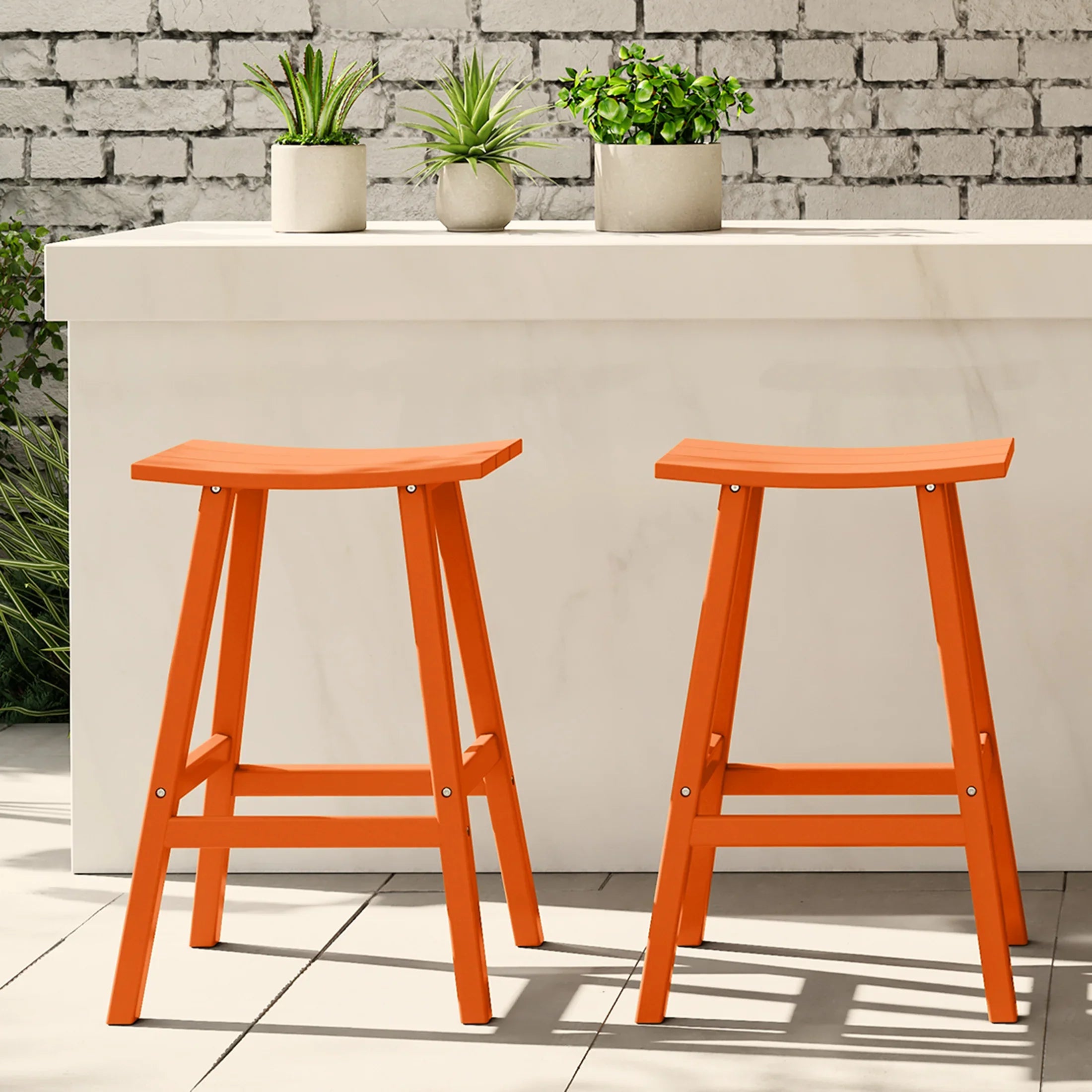 Paradise 2 piece set of 29" height Outdoor / Patio Saddle bar stools