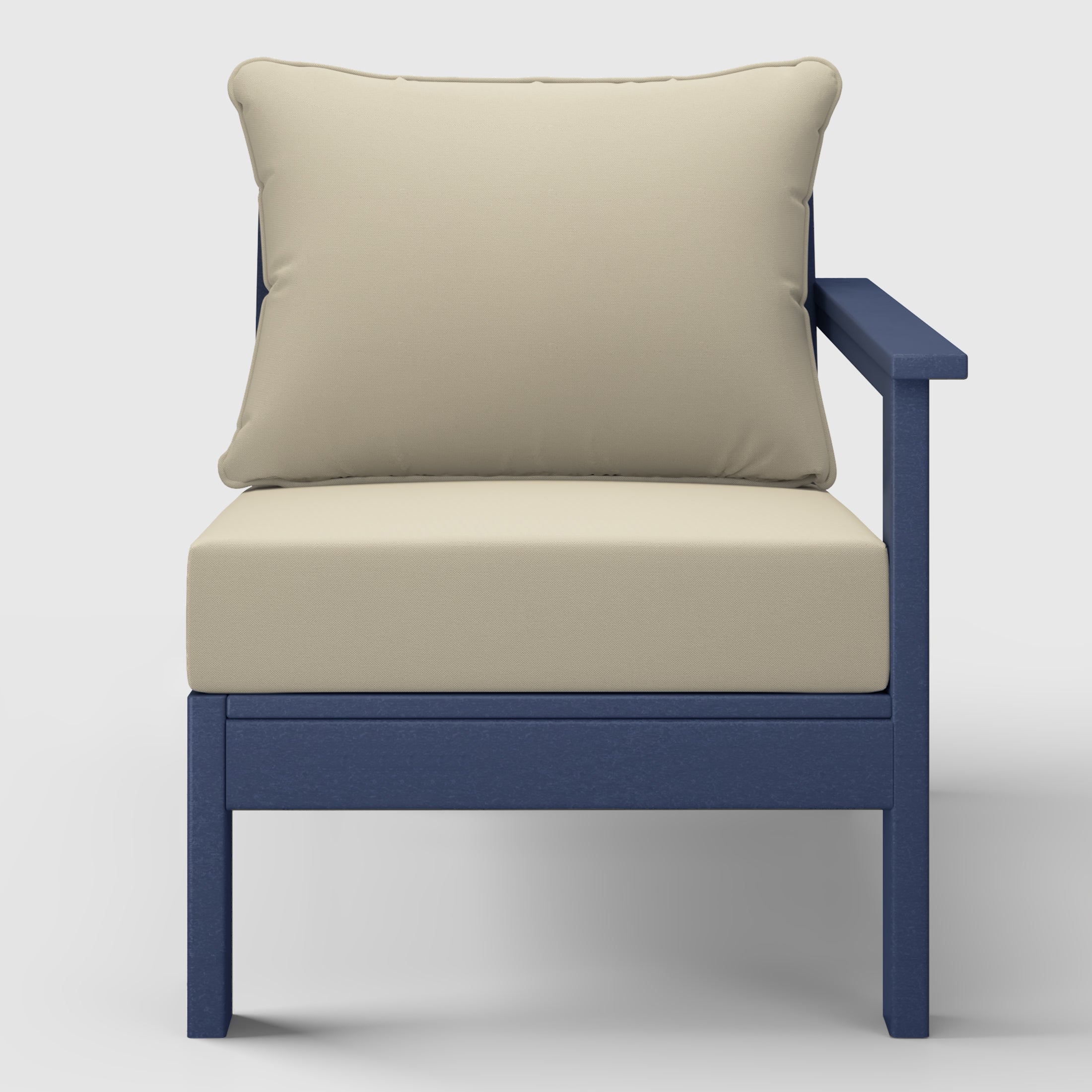 Portsmouth Outdoor Patio HDPE Right Arm Sectional Corner Club Chair with Patio Cushions