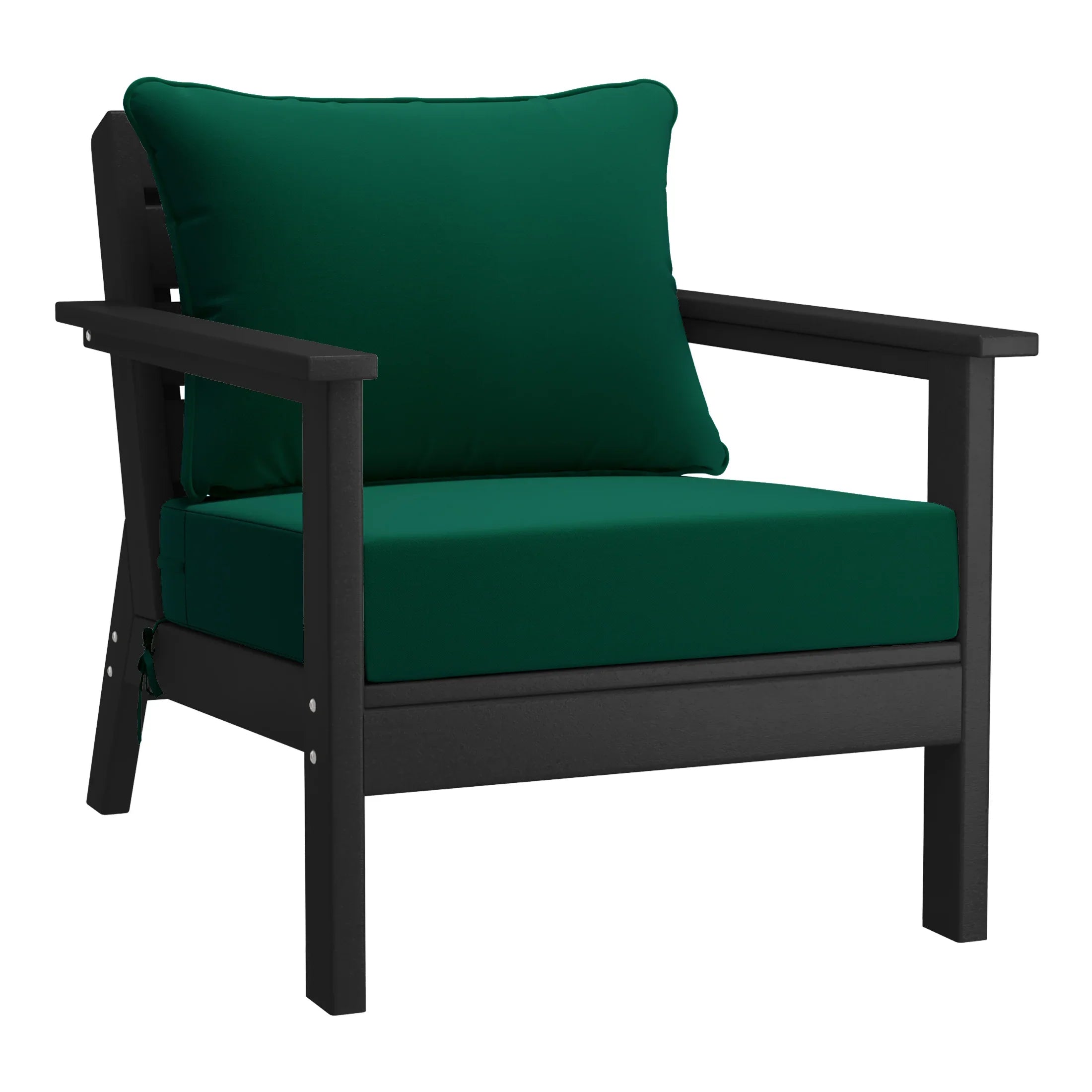 Portsmouth Outdoor Modern HDPE Patio Club Chairs with Deep Seat Cushions (Set of 2)