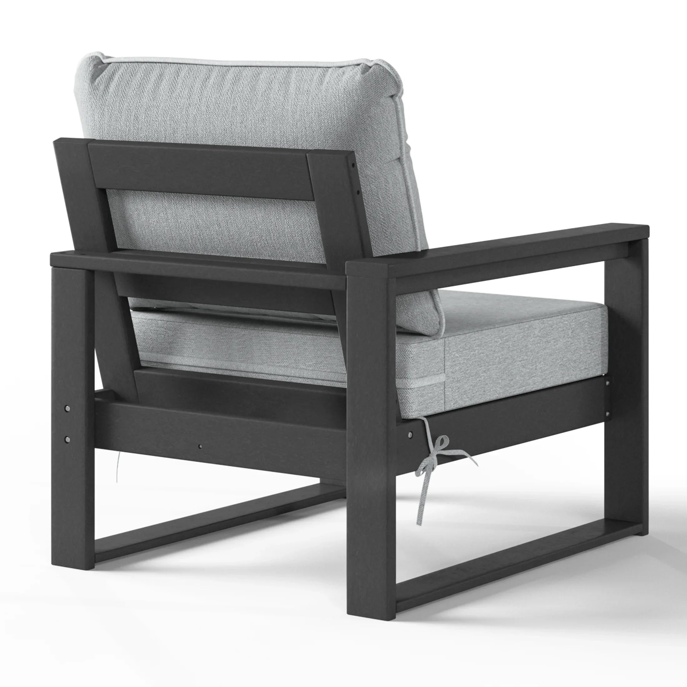 Rockaway Outdoor HDPE Left Arm Sectional Patio Corner Club Chair with Patio Cushions