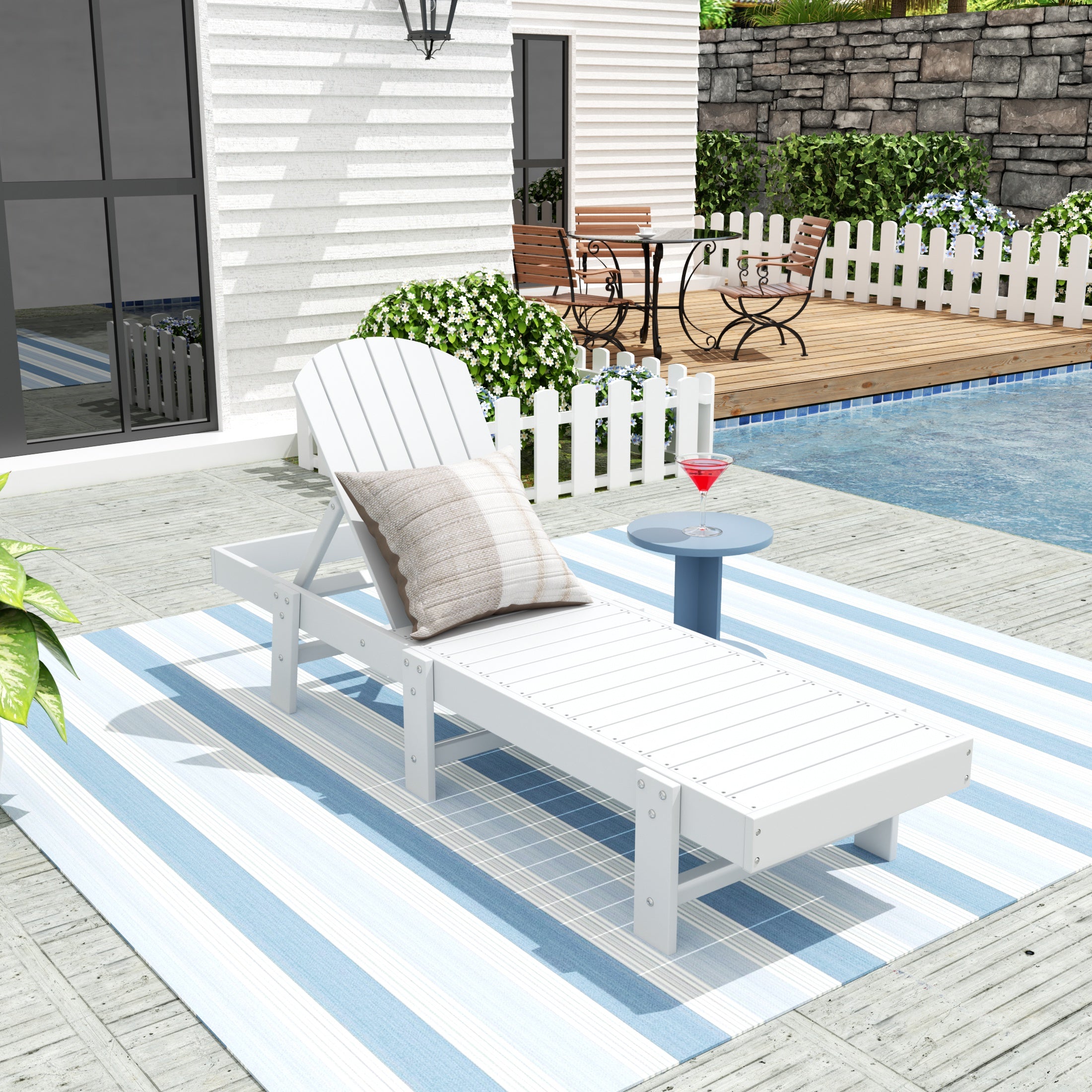 Portside Adirondack Poly Reclining Chaise Lounge