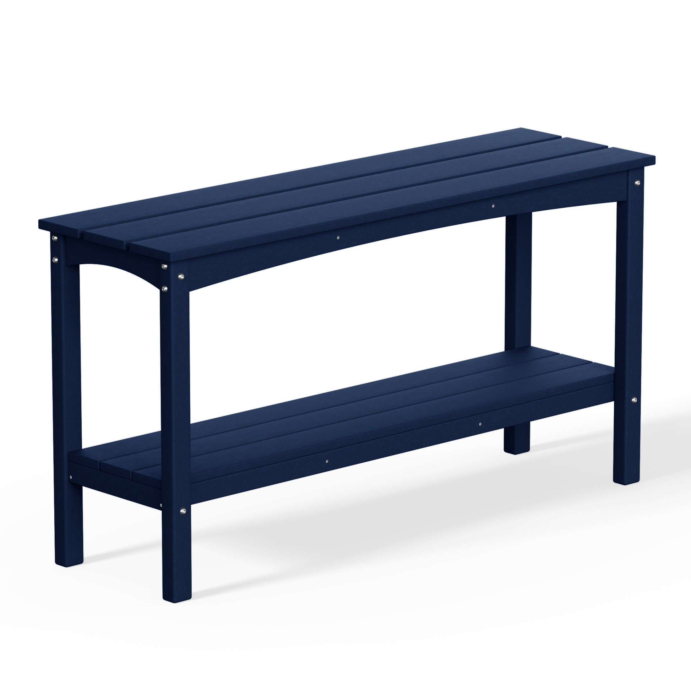 Paradise 55" Outdoor Patio HDPE Adirondack 2-Tier Shelf Console Table