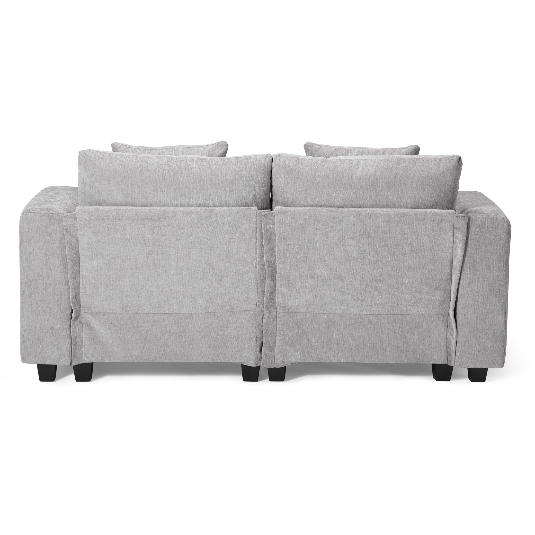 Springfield 128" Chenille Modular U-Shaped Sectional Couch and Chaise With USB/Type-C Ports and Side Pockets