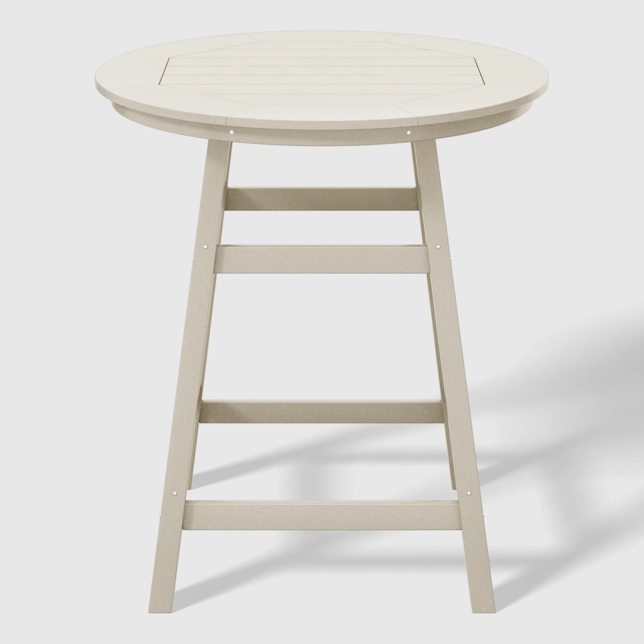 Paradise 5-Piece HDPE Outdoor Patio Dining Bar Bistro Table Set with Counter High Round Bar Stools