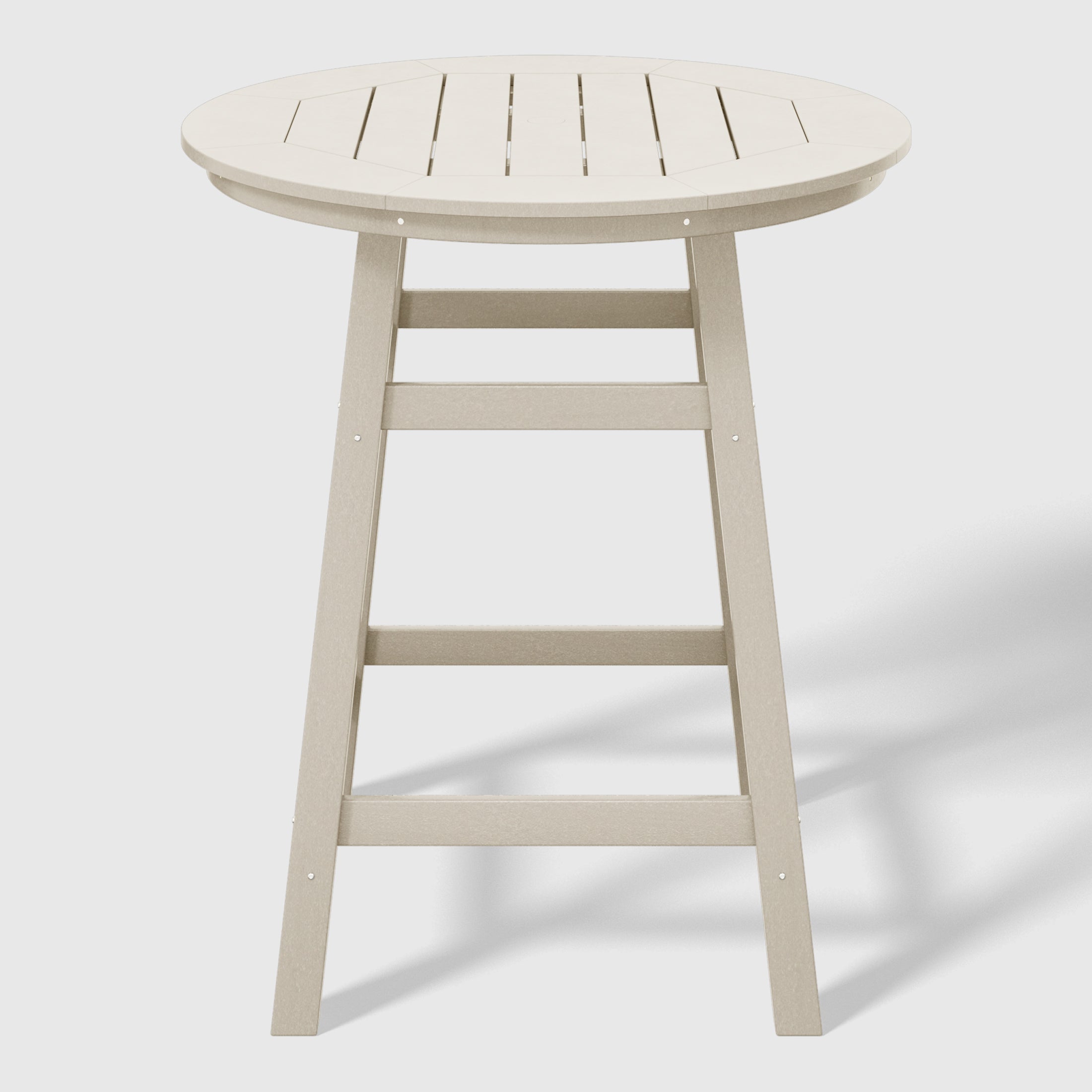 Paradise 5-Piece HDPE Outdoor Patio Dining Bar Bistro Table Set with Counter High Round Bar Stools