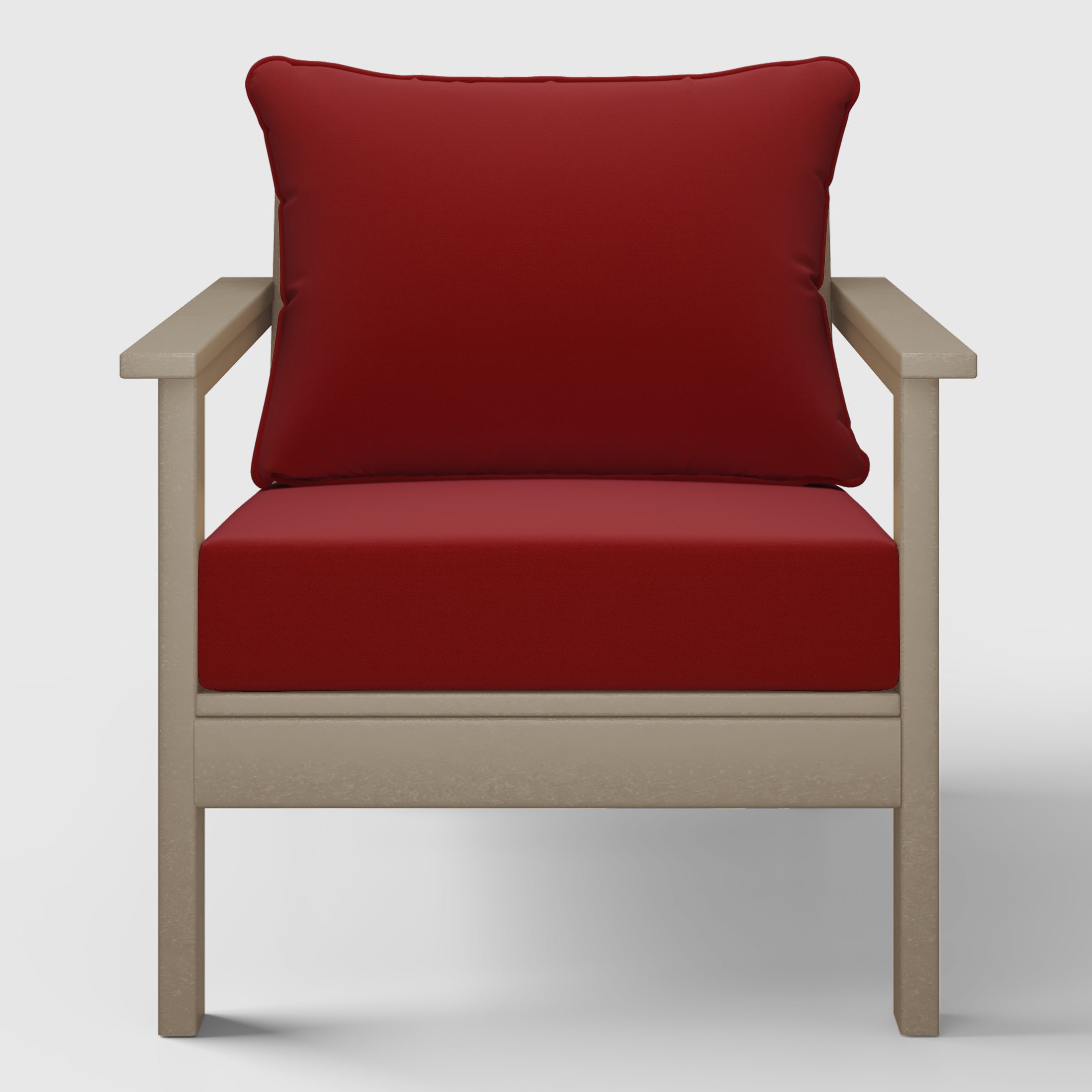 Portsmouth Outdoor Modern HDPE Patio Club Chair with Deep Seat Cushions