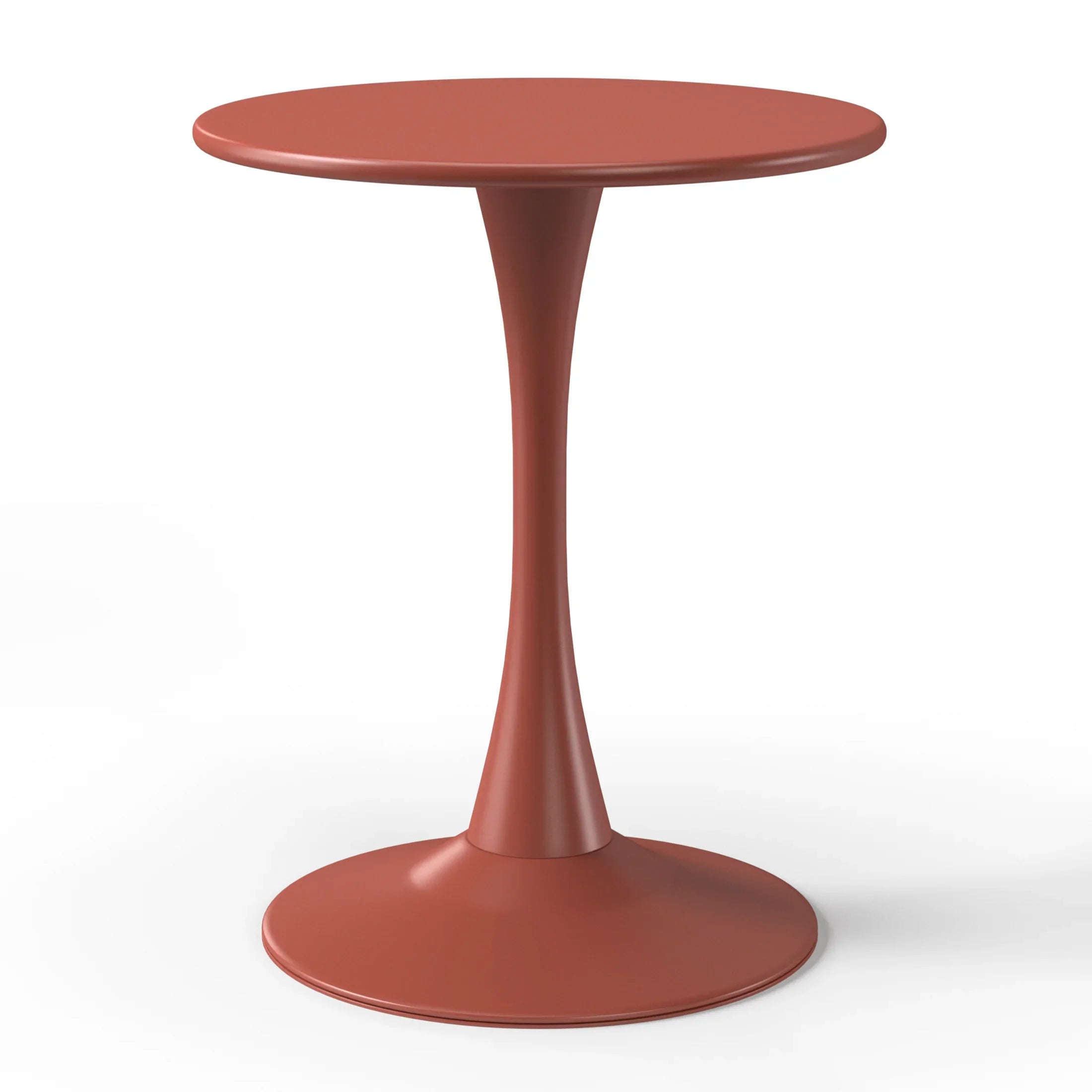 Sunshine 3-Piece Round Metal Bistro Dining Table Set And Stackable Resin Patio Dining Arm Chairs