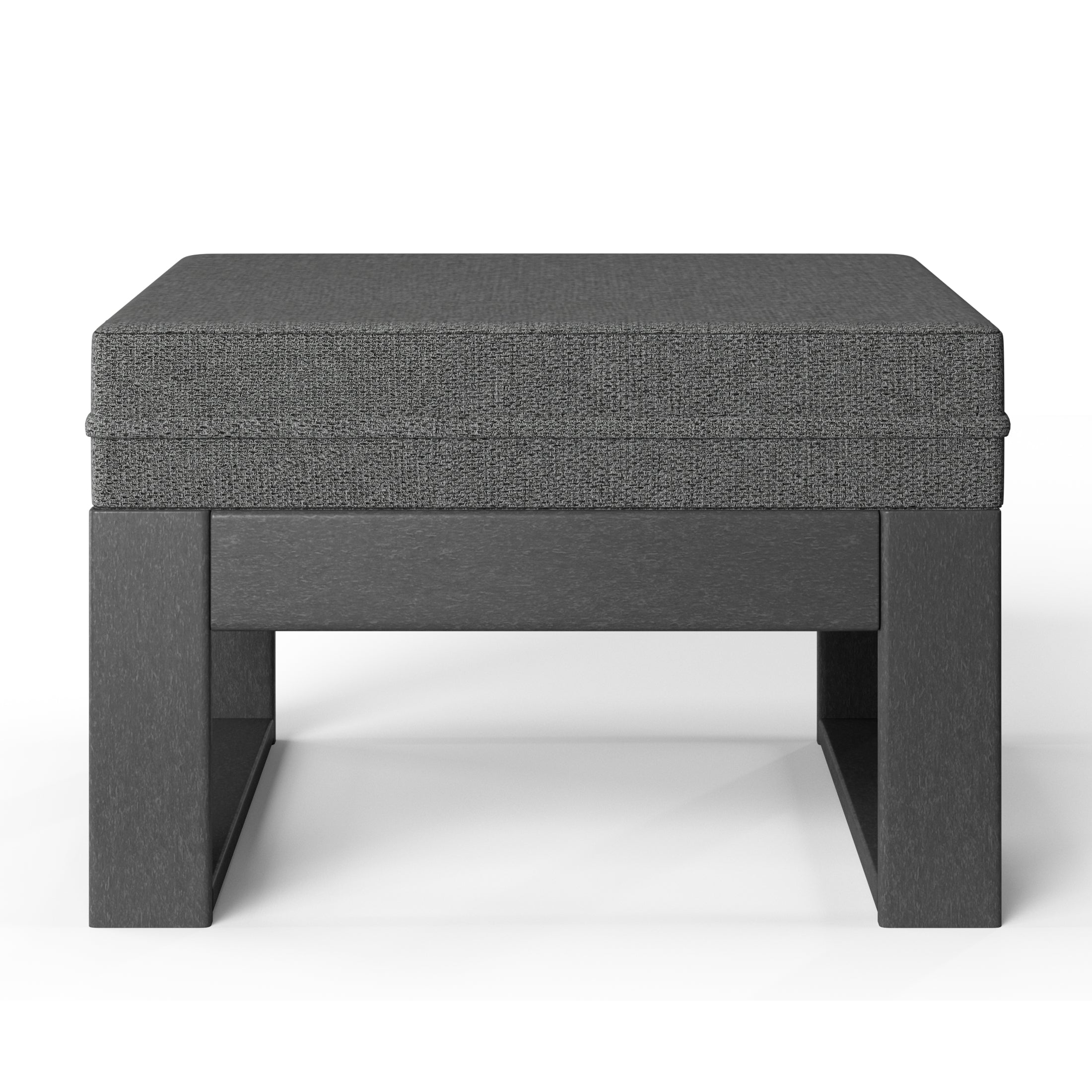 Rockaway Outdoor HDPE Patio Ottoman with Waterproof Olefin Cushions