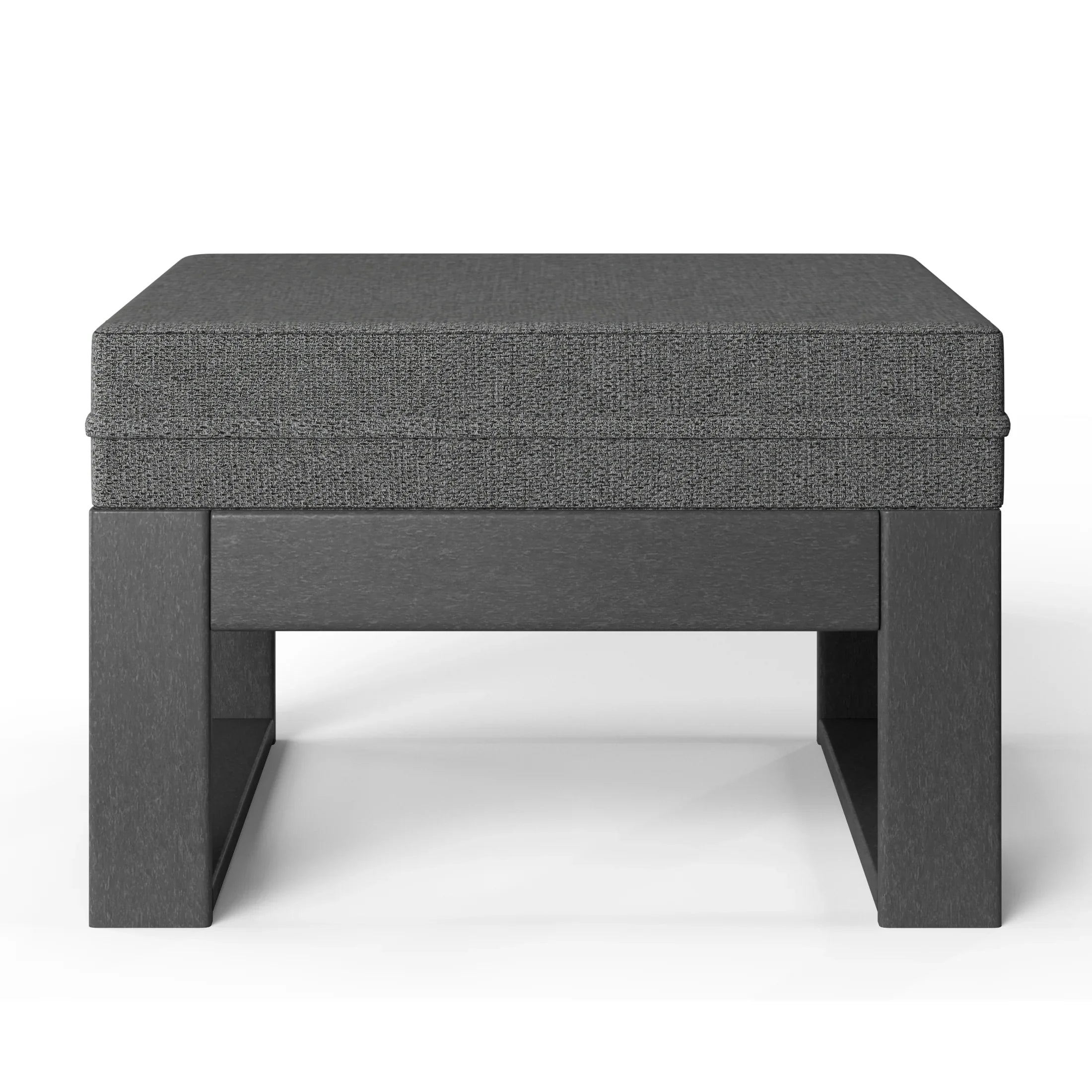 Rockaway Outdoor HDPE Patio Ottoman with Waterproof Olefin Cushions