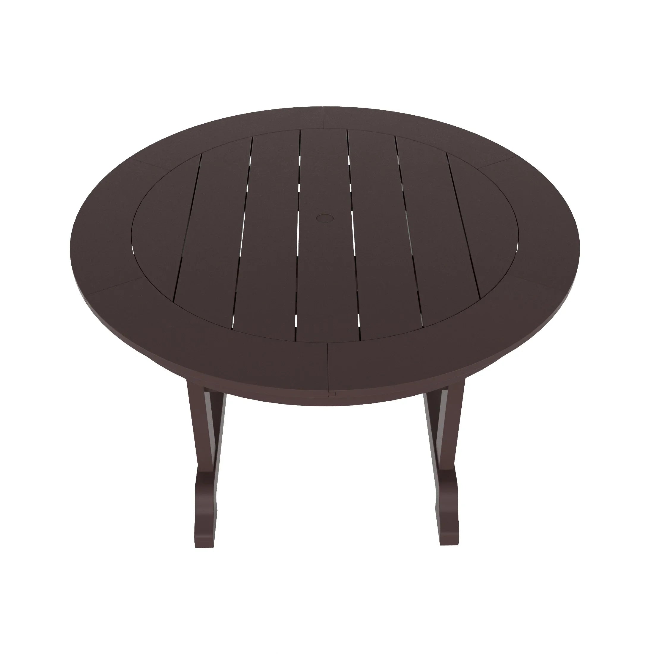 Paradise 5-Piece HDPE Round Patio Dining Table Set with Foldable Chairs
