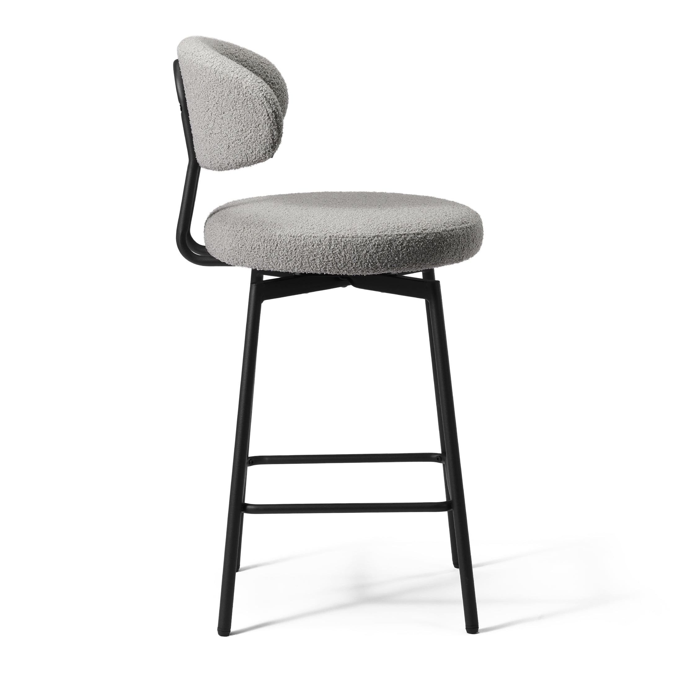 Celine Modern Upholstered Sherpa Fabric Counter Height Bar Stools with Back (Set of 2)