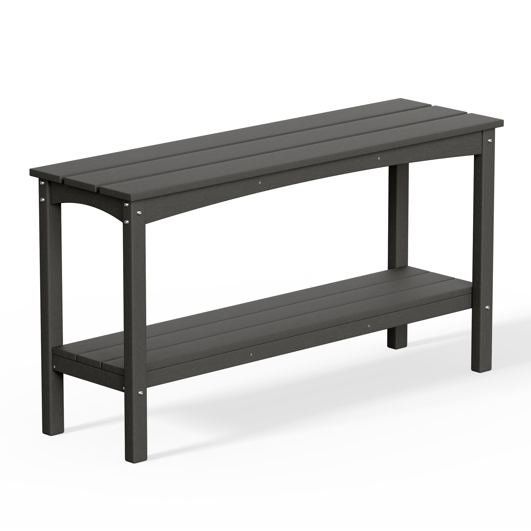 Paradise 55" Outdoor Patio HDPE Adirondack 2-Tier Shelf Console Table