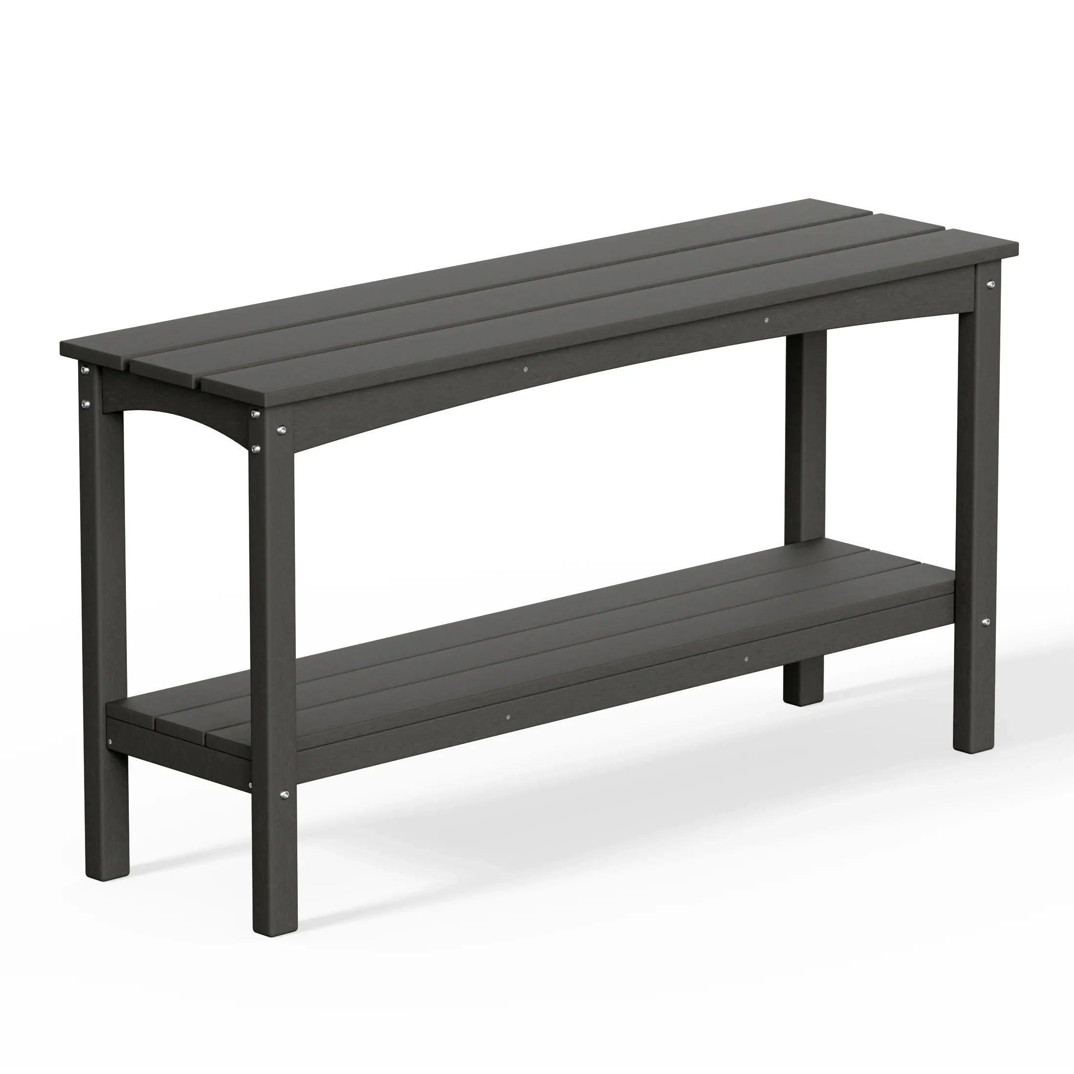 Paradise 55" Outdoor Patio HDPE Adirondack 2-Tier Shelf Console Table