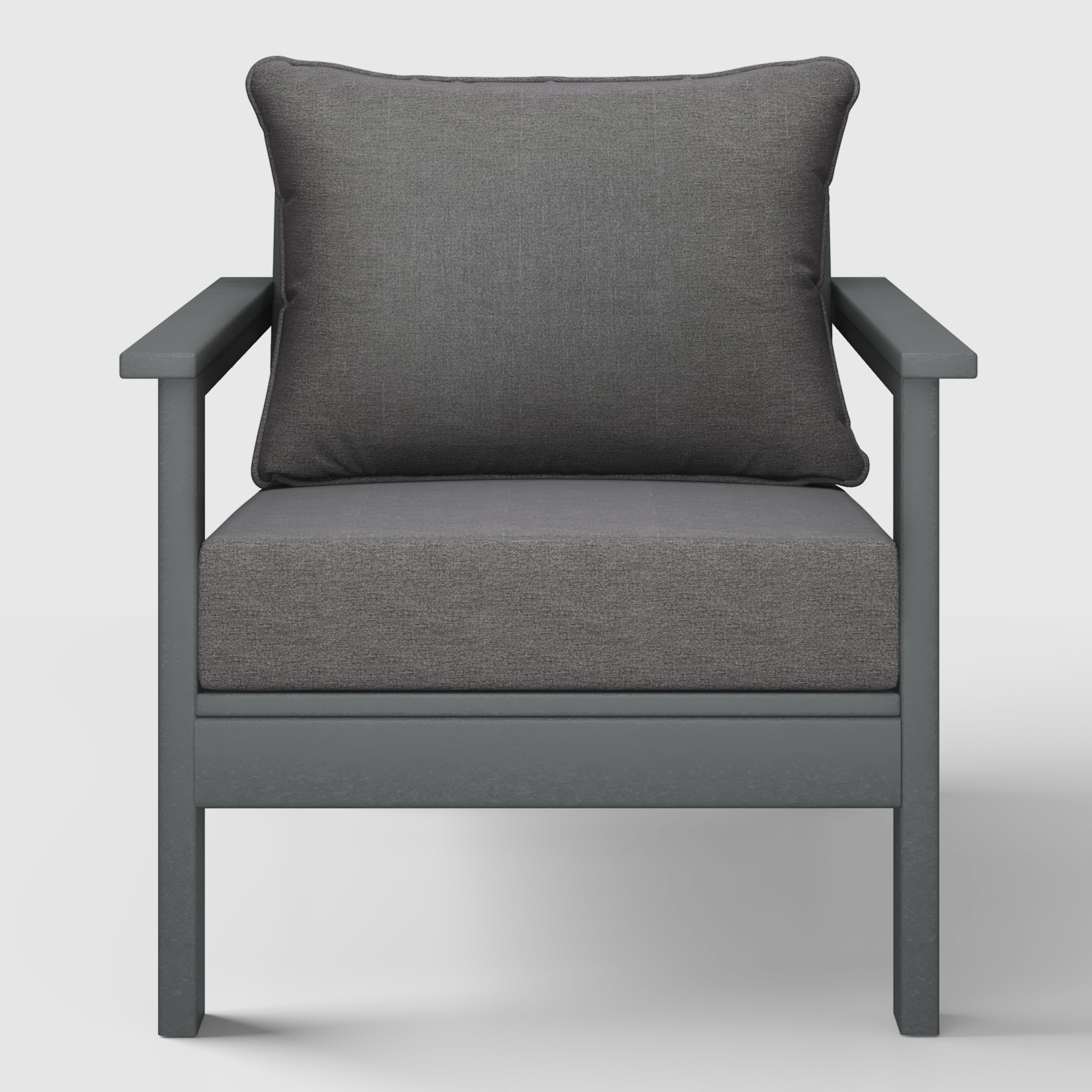 Portsmouth Outdoor Modern HDPE Patio Club Chairs with Deep Seat Cushions (Set of 2)