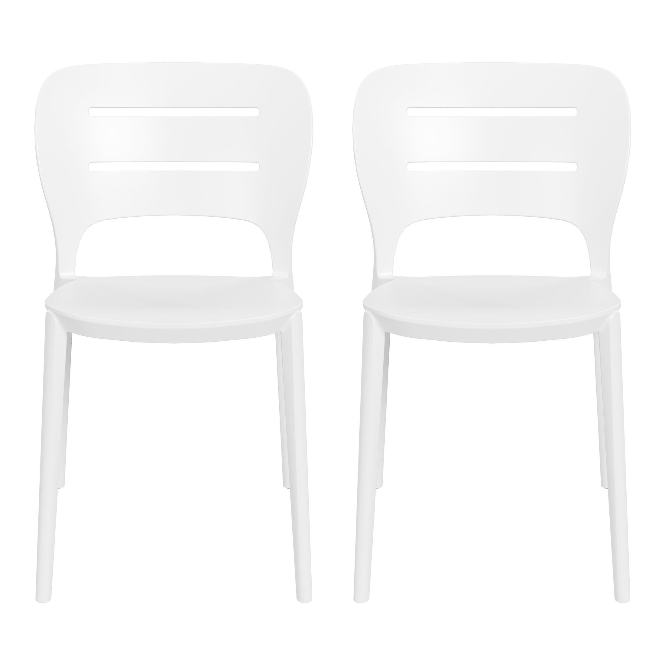 Sunshine Outdoor Modern Stackable Plastic Patio Dining Side Chairs (Set of 2)