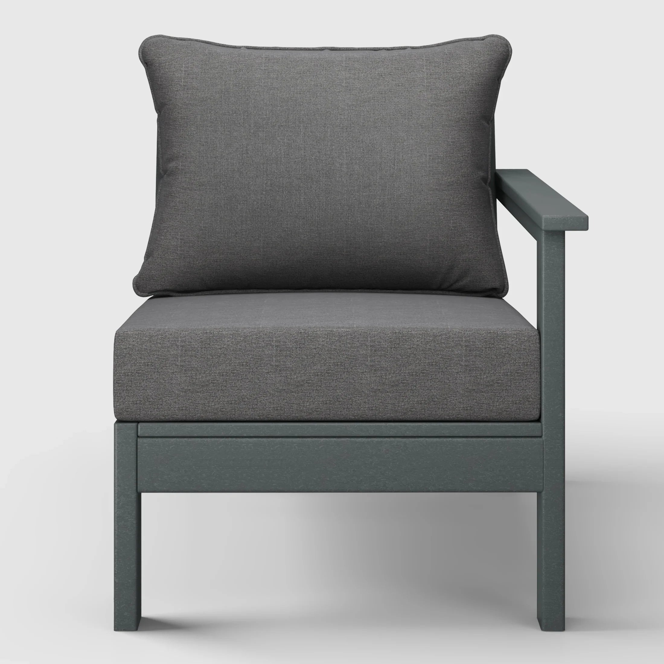 Portsmouth Outdoor Patio HDPE Right Arm Sectional Corner Club Chair with Patio Cushions