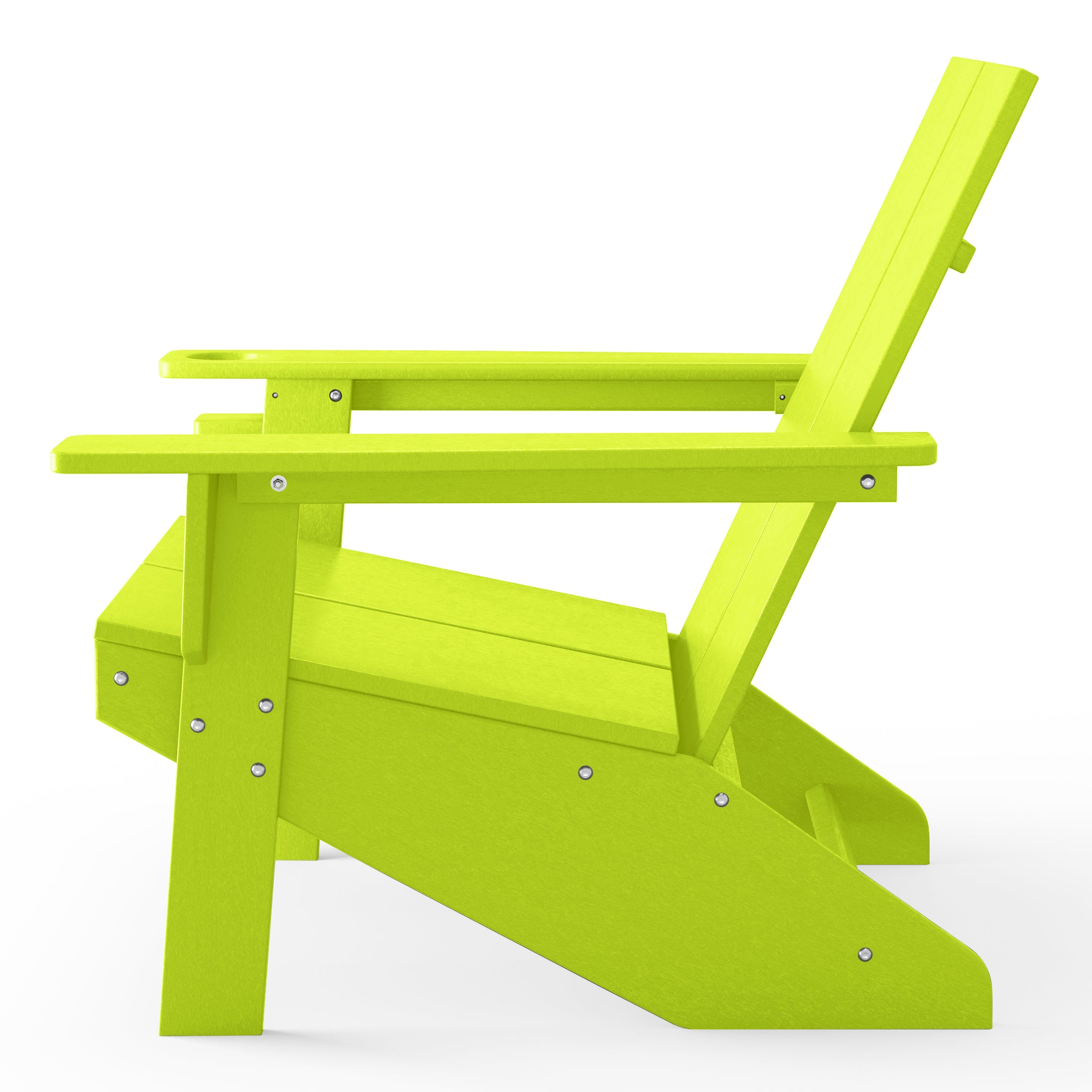 Seaview Outdoor HDPE Modern Adirondack Chair with Cup Holder