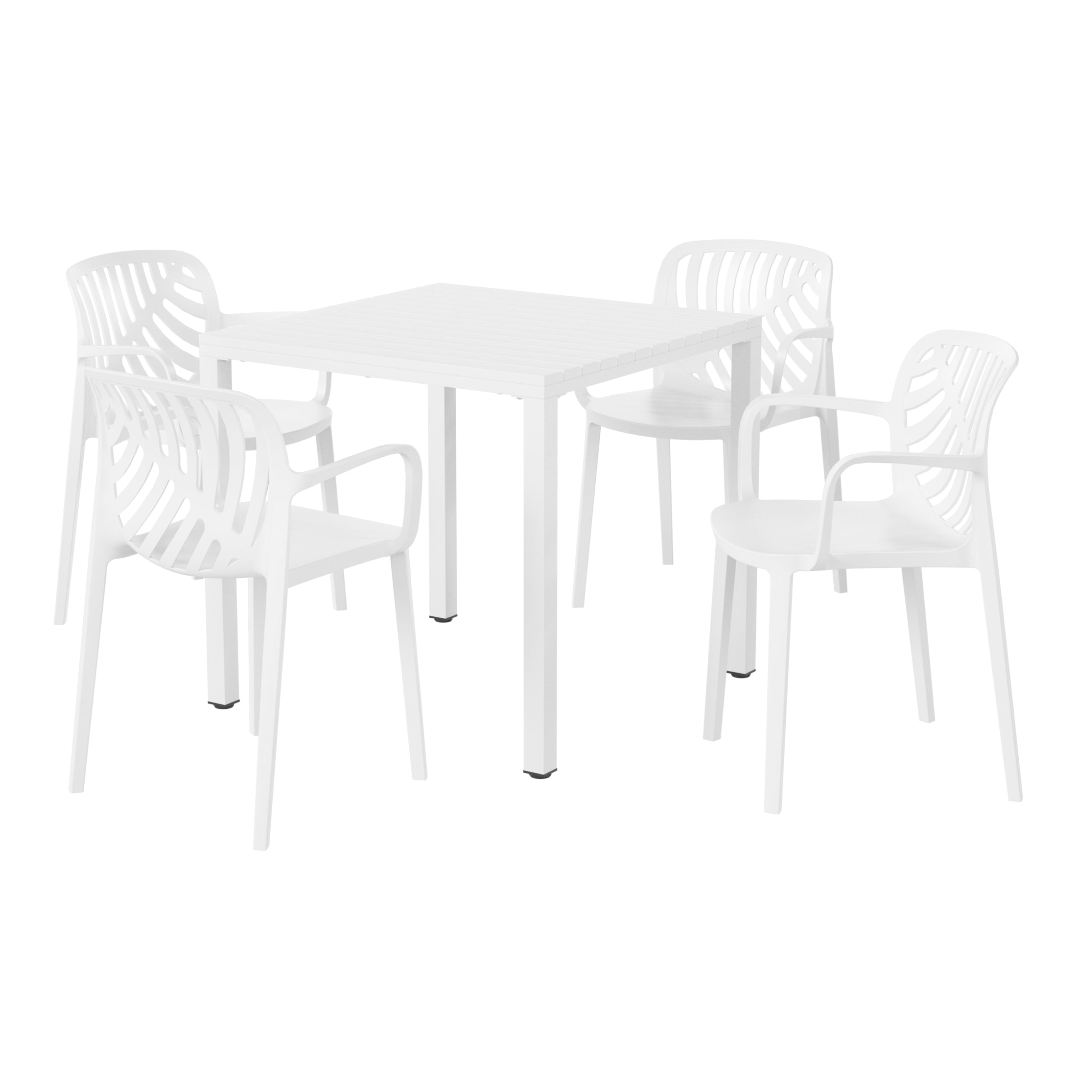 Sunshine 5-Piece Outdoor Square Dining Table Patio Set with Stackable Patio Dining Chairs