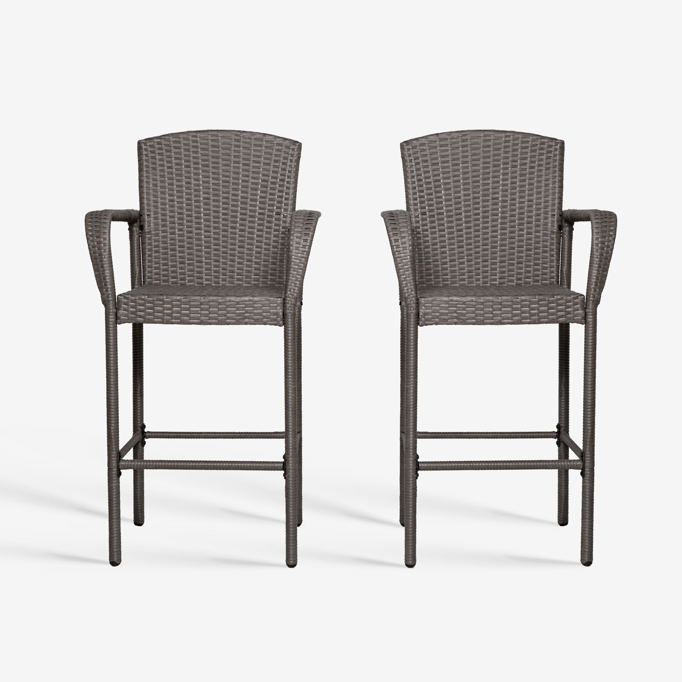 Estela 2 piece set of 47" height all weather outdoor wicker rattan Bar stools