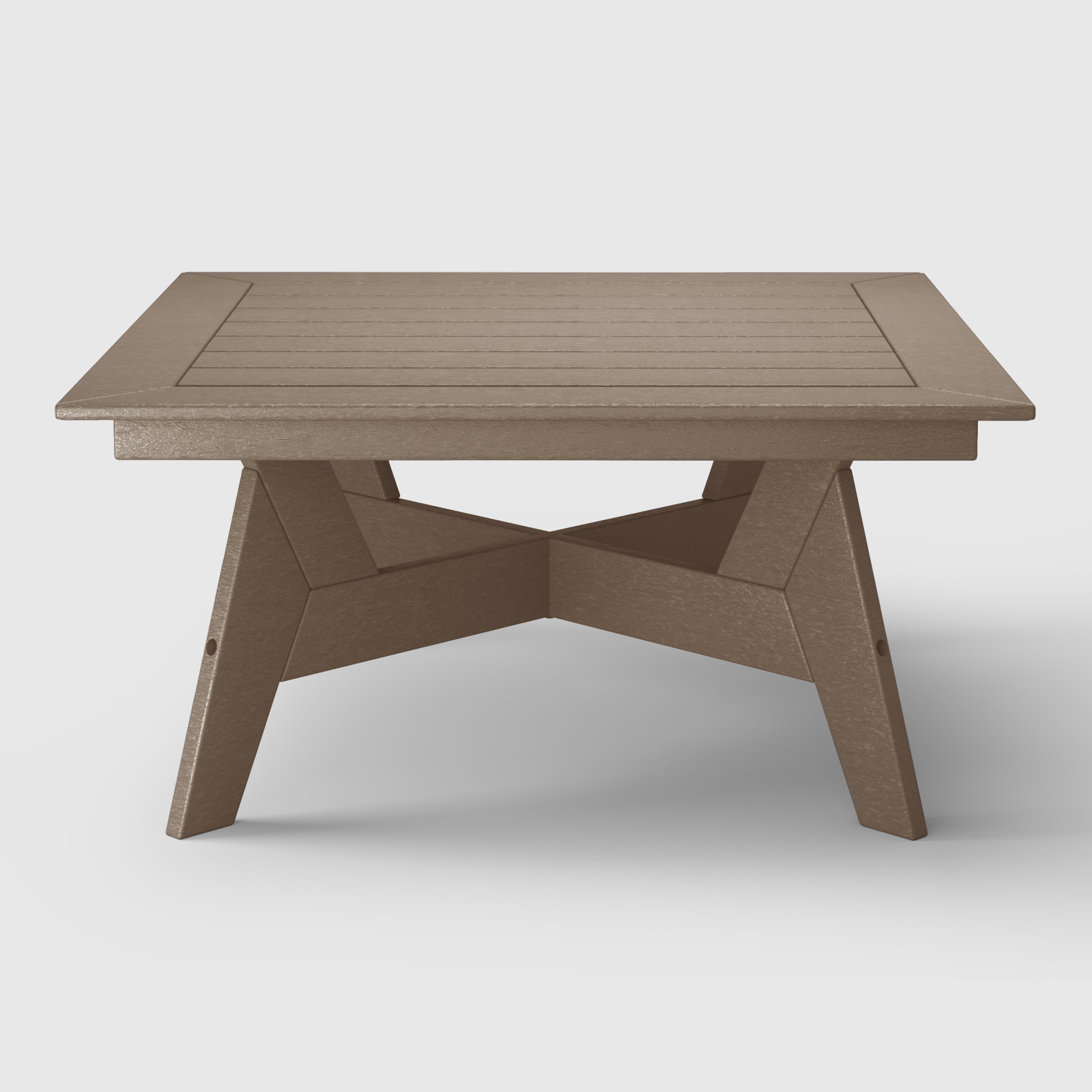 Portsmouth Modern Low Outdoor Patio Square HDPE Coffee Table