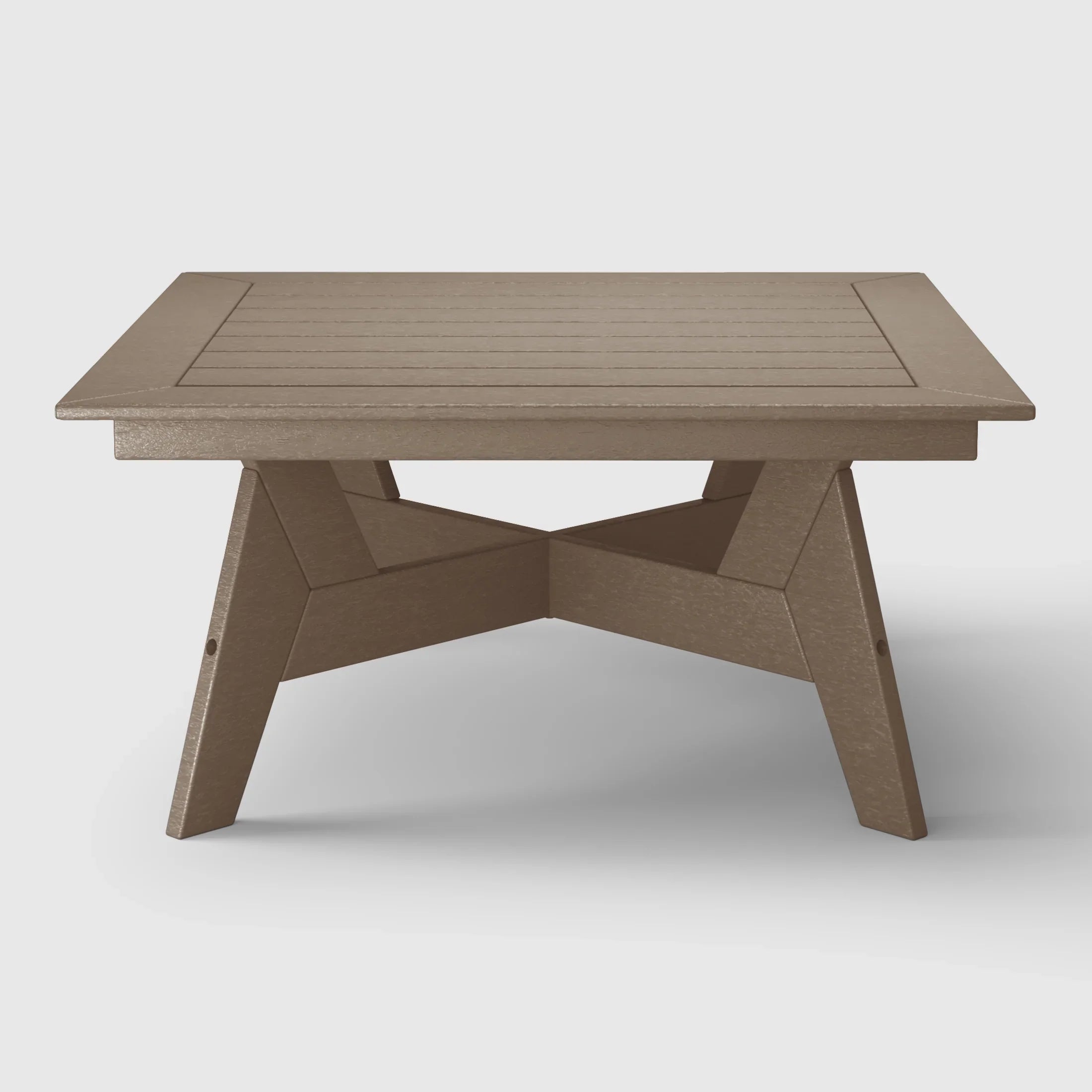 Portsmouth Modern Low Outdoor Patio Square HDPE Coffee Table