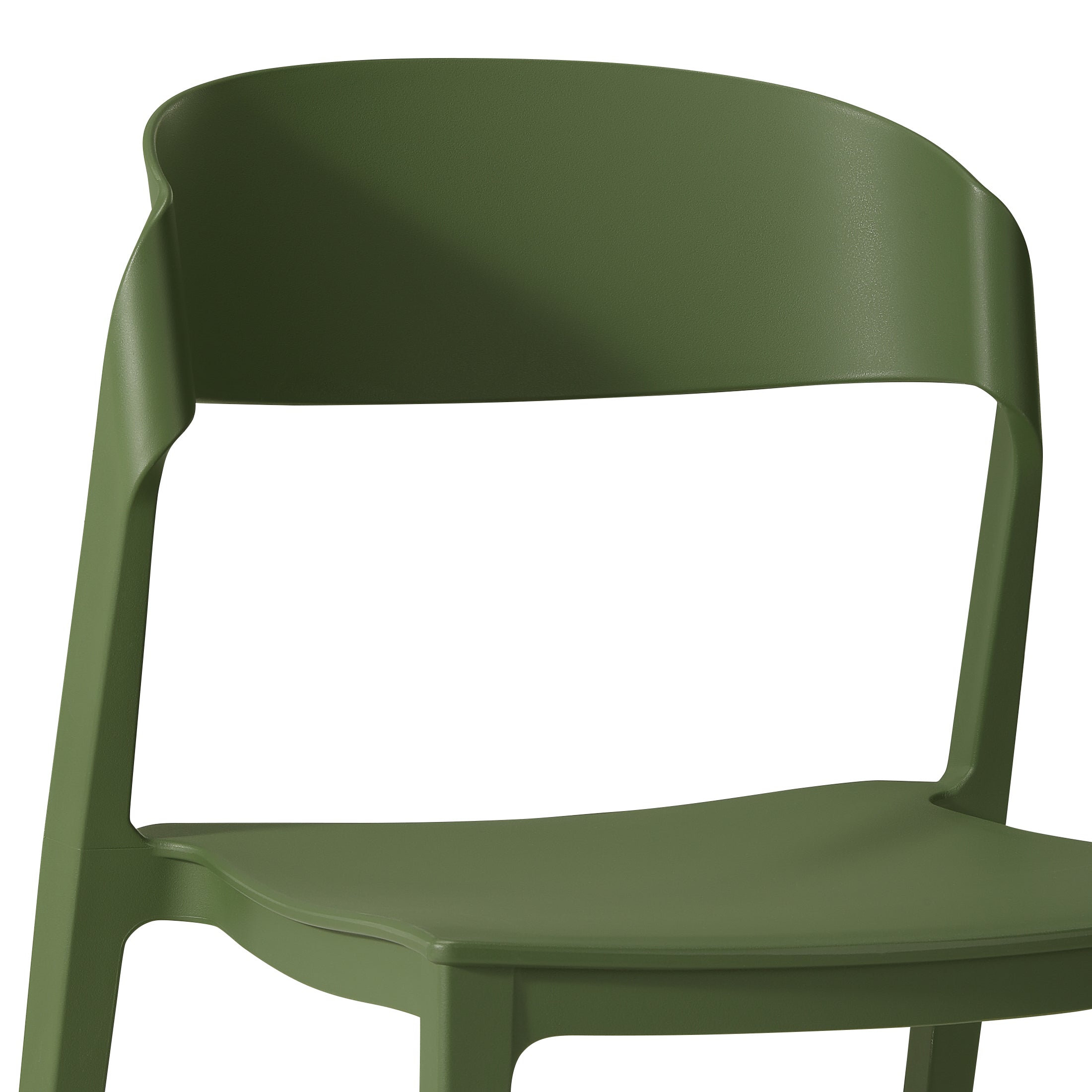 Sunshine Outdoor Modern Stackable Plastic Patio Bistro Dining Side Chairs (Set of 2)