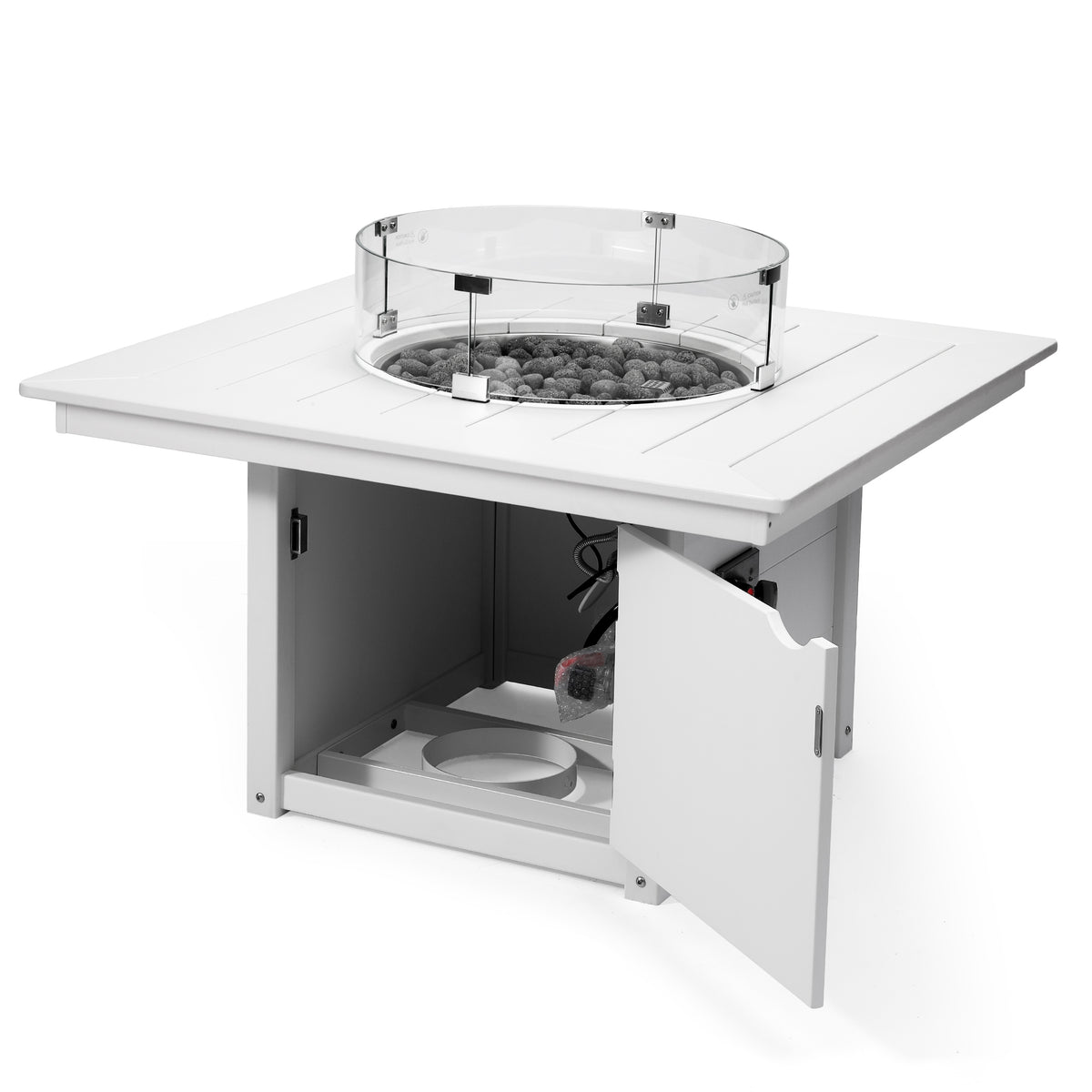 Sol 42" Modern Outdoor Patio Propane Square Fire Pit Table