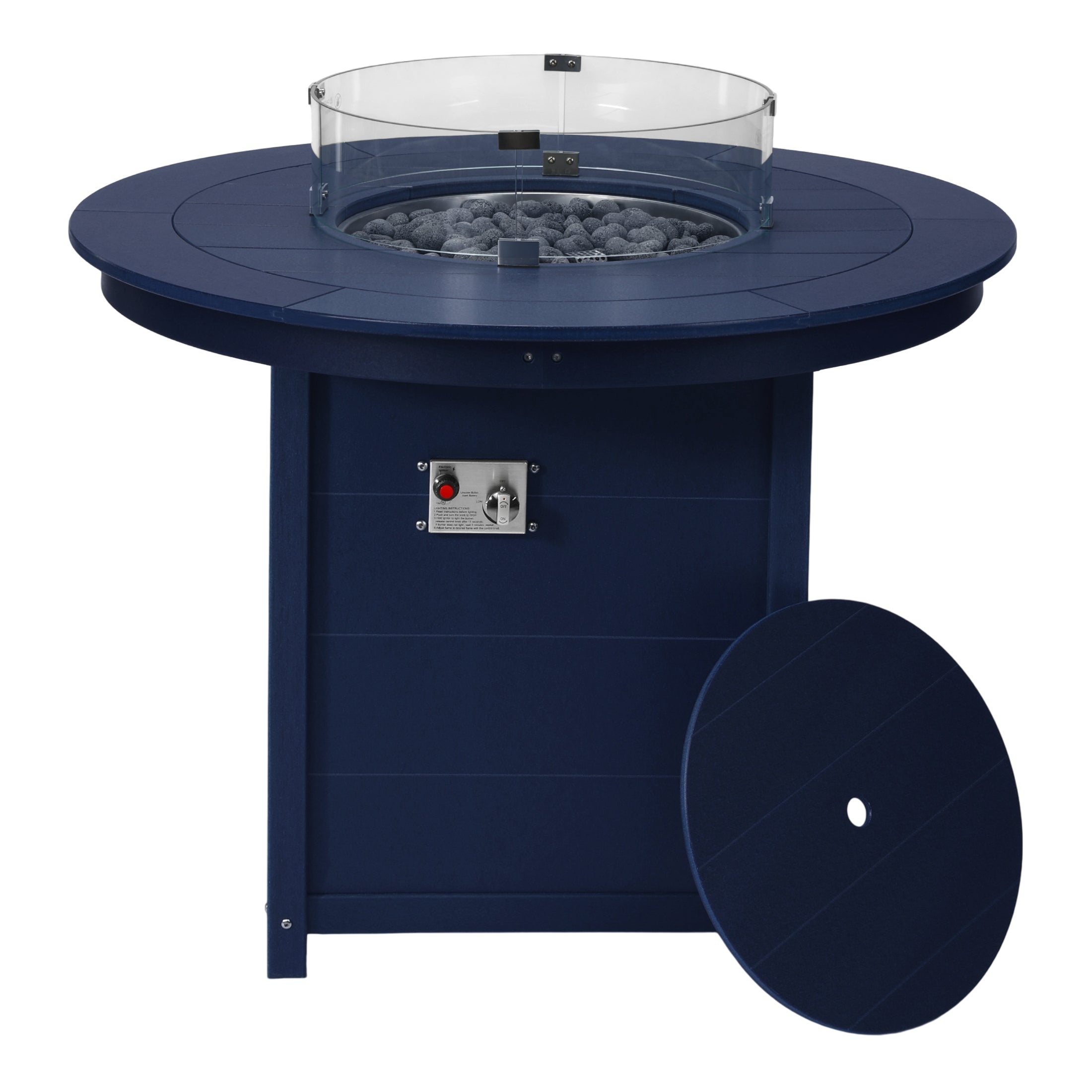 Sol 47" Modern Outdoor Patio Propane Round Counter Height Fire Pit Table