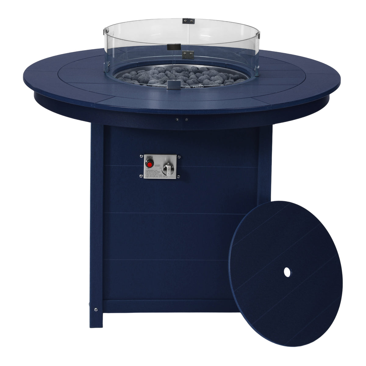 Sol 47" Modern Outdoor Patio Propane Round Counter Height Fire Pit Table