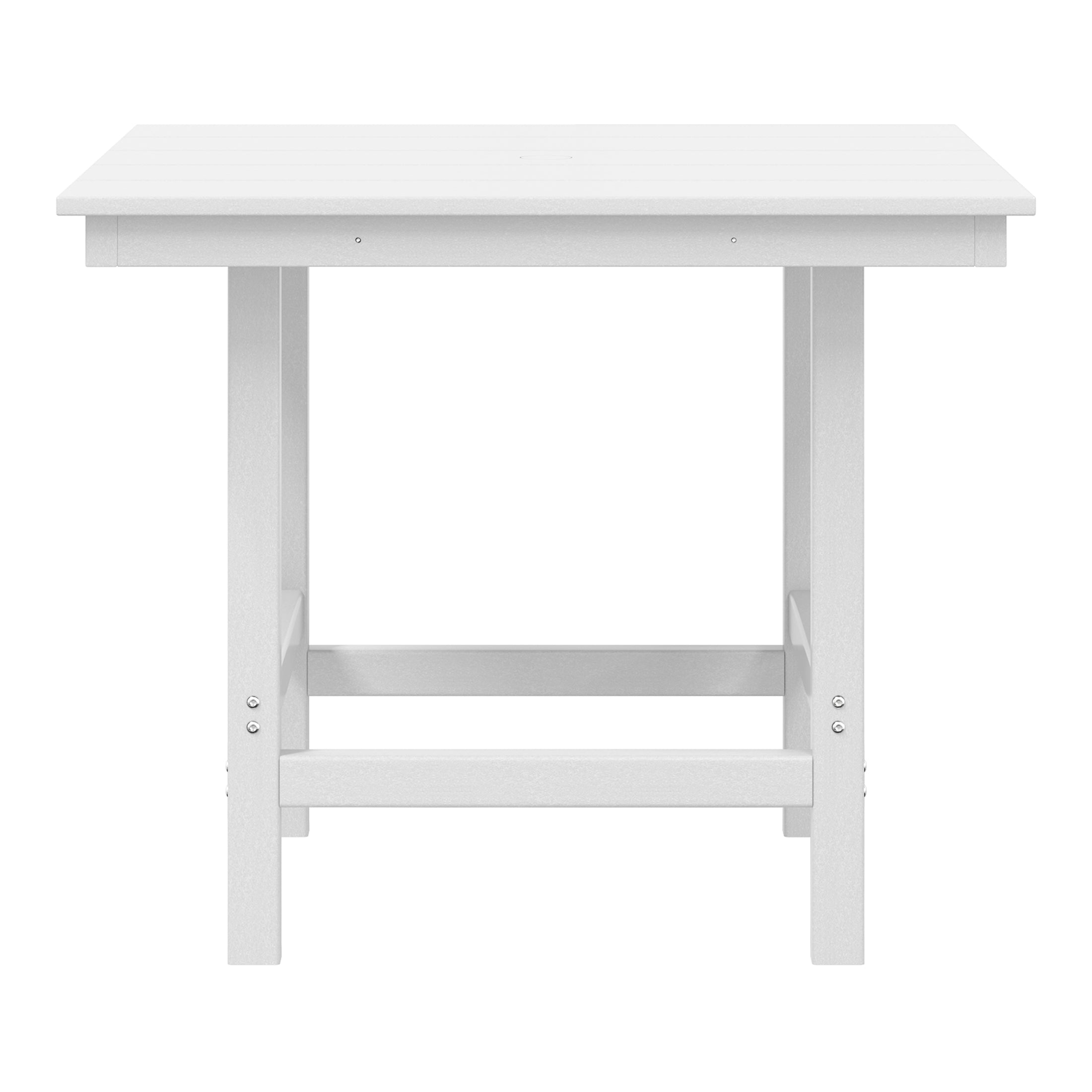 Palms Outdoor HDPE 36" Square Patio Dining Table with Umbrella Hole