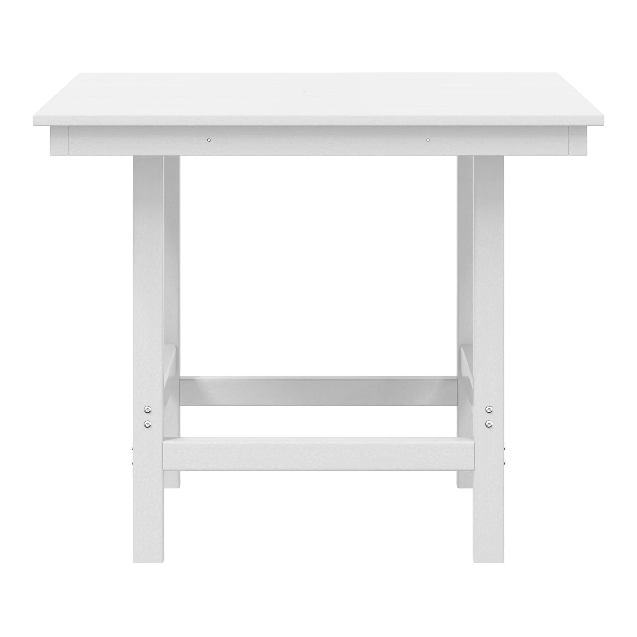 Palms 5-Piece HDPE Outdoor Square Patio Dining Table Set with Armless Side Chairs