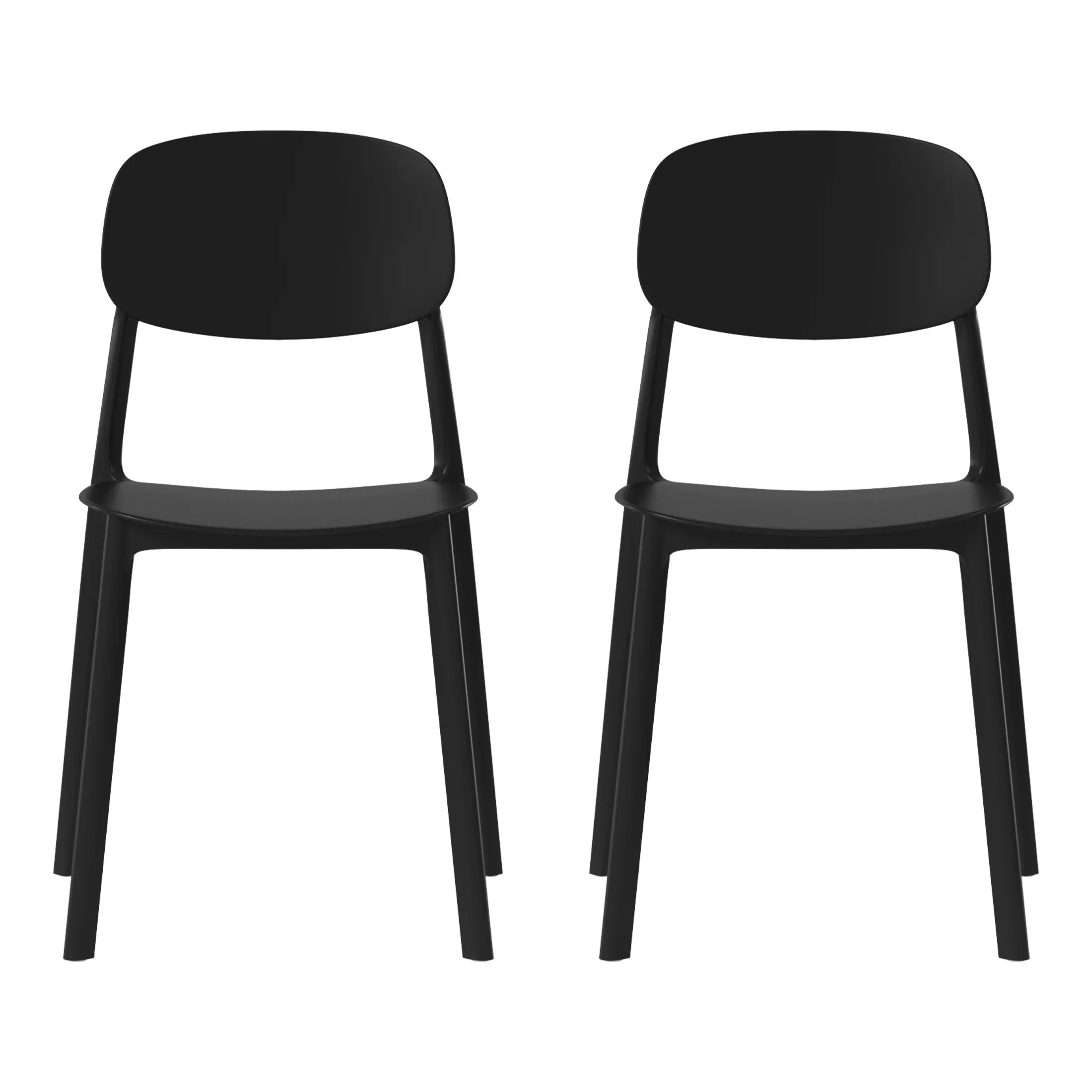 Sunshine Modern Stackable Polypropylene Plastic Patio Dining Chair (Set of 2)