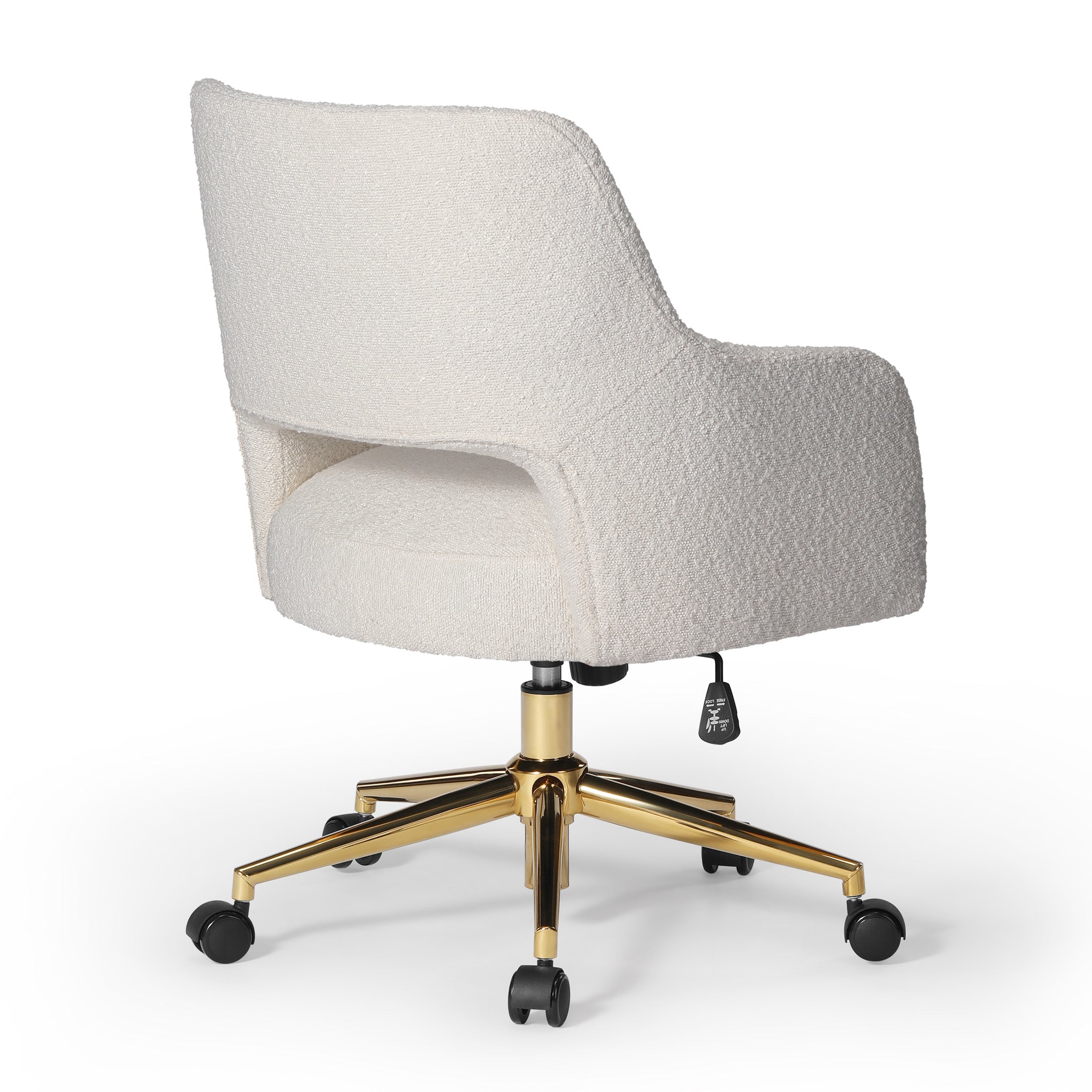 Amélie Mid-Century Modern Swivel Office Vanity Chair with Wheels